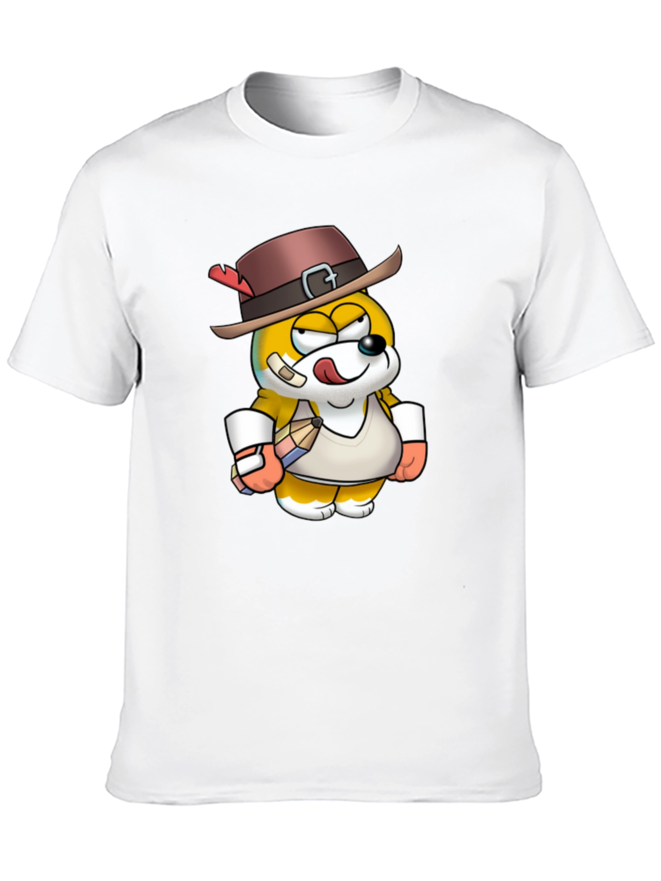 Fun Cartoon Character Black T-Shirt