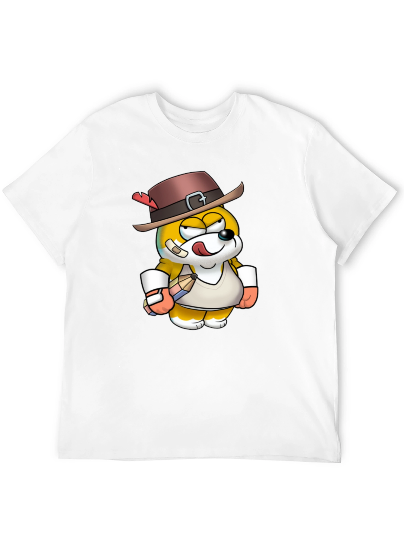 Fun Cartoon Character Black T-Shirt