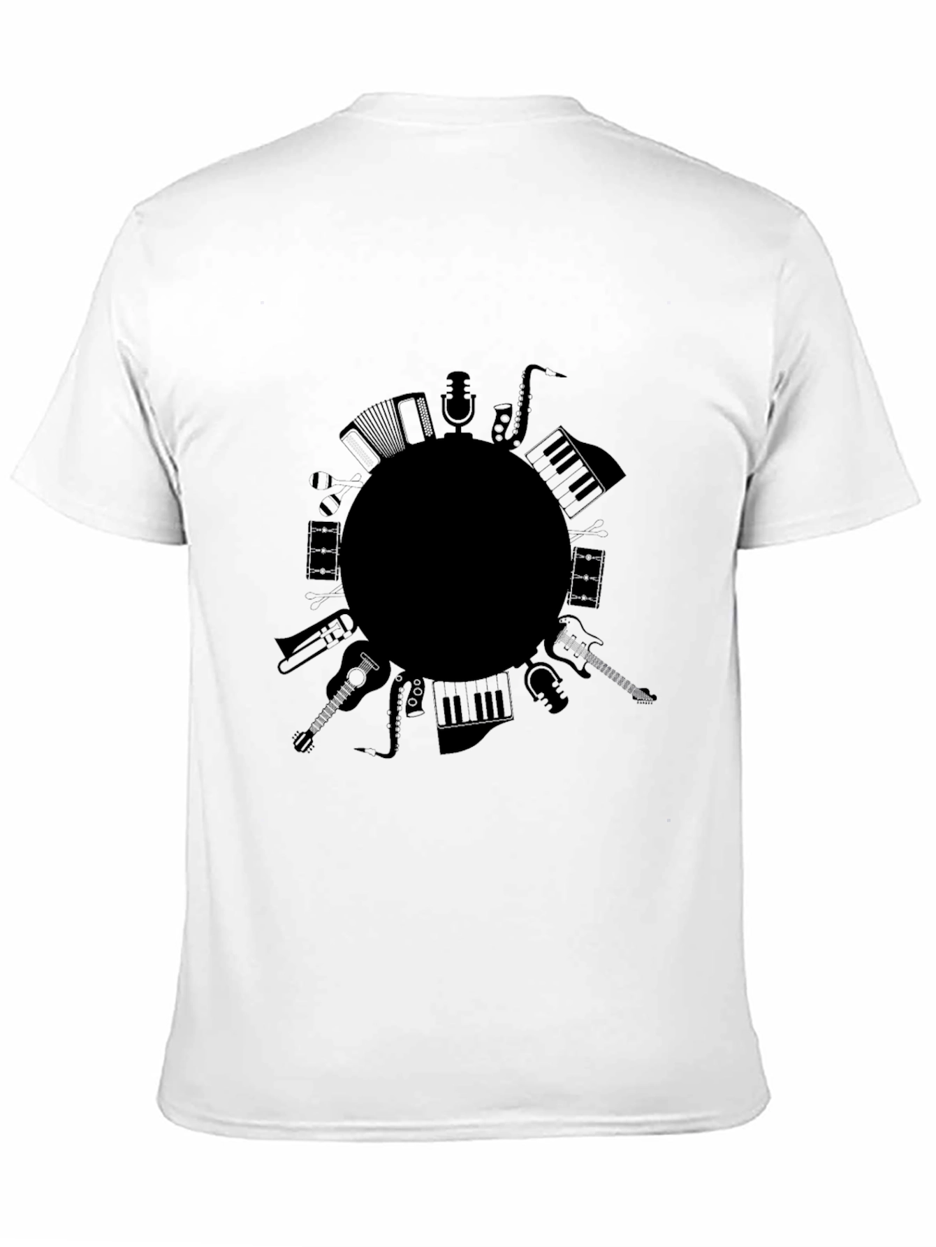 Musical Instrument Circle Graphic Tee - Black