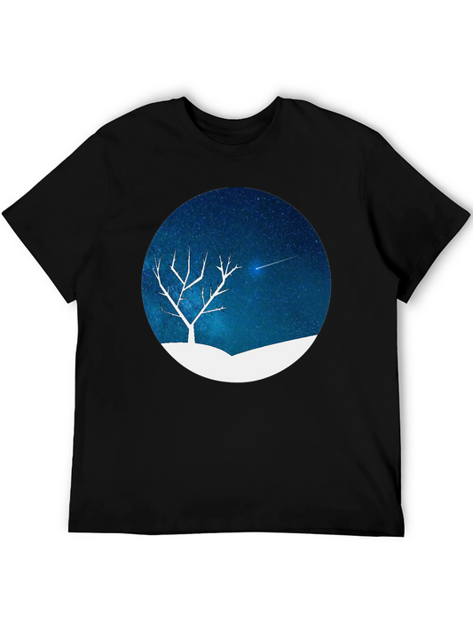Night Sky Tree Graphic Tee - Black