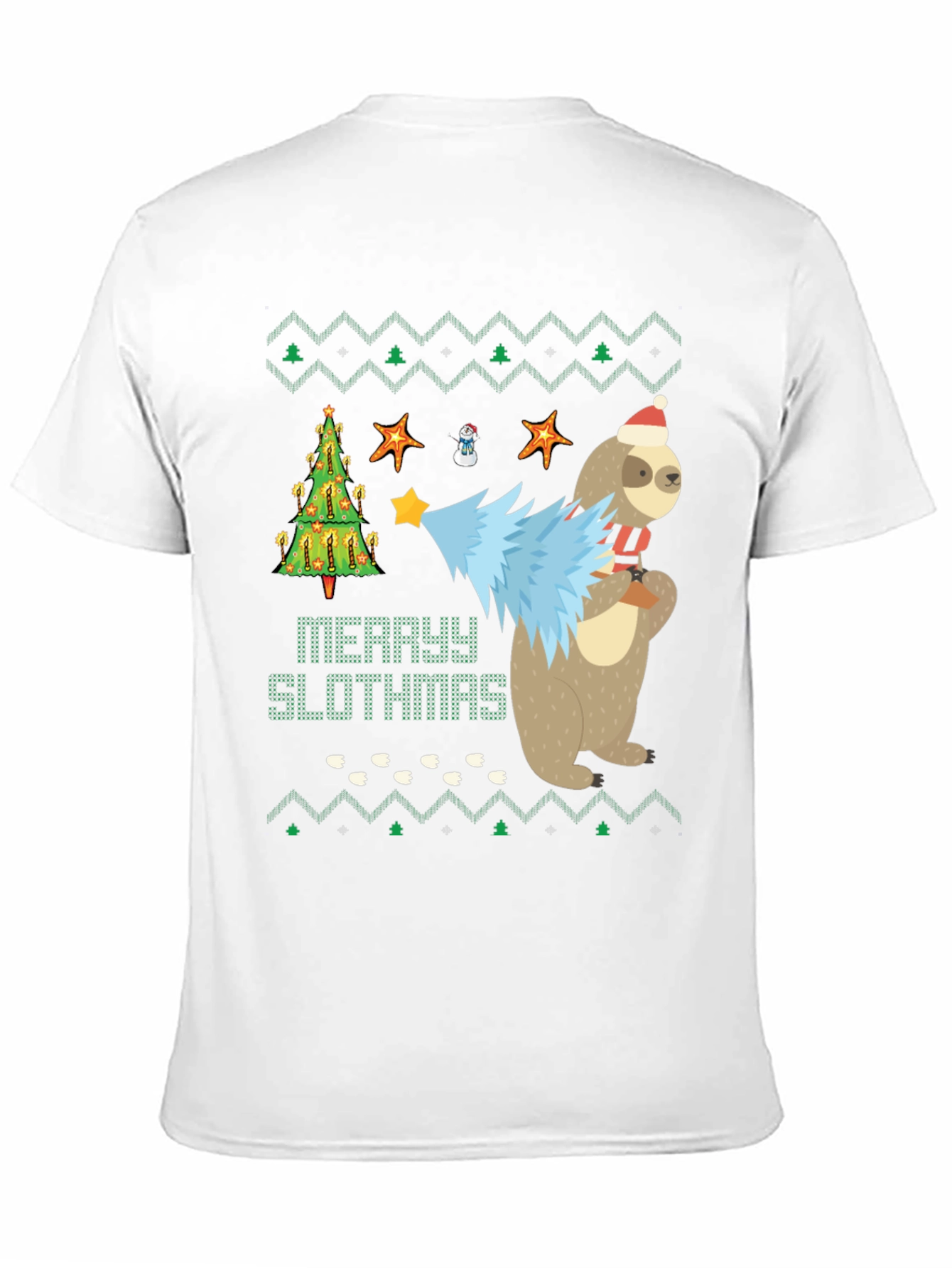 Merry Slothmas Graphic Tee - Funny Holiday Sloth Shirt