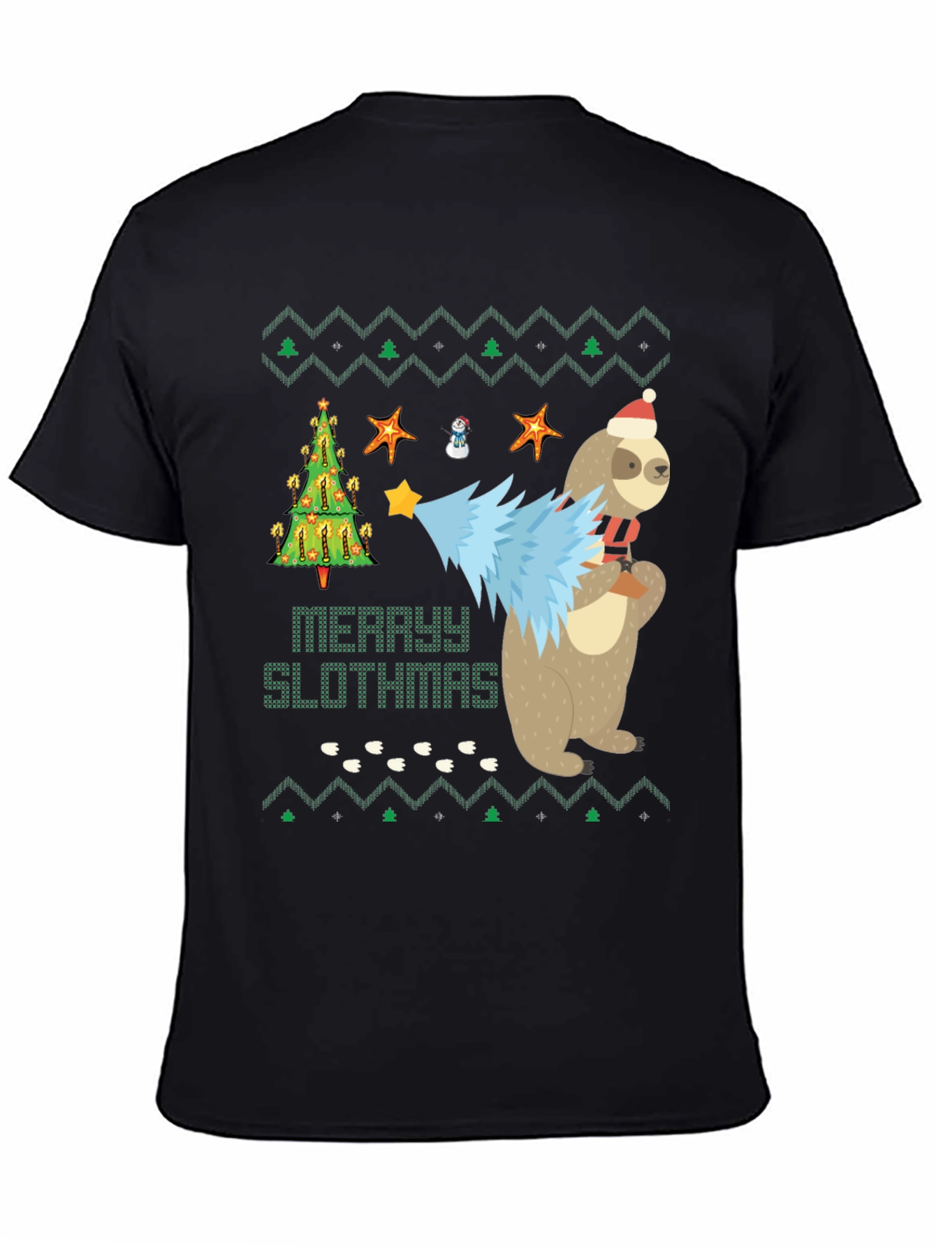 Merry Slothmas Graphic Tee - Funny Holiday Sloth Shirt