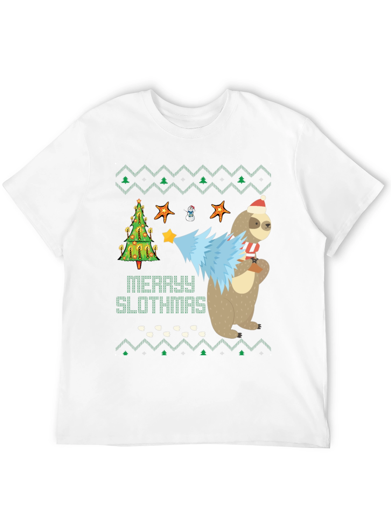 Merry Slothmas Graphic Tee - Funny Holiday Sloth Shirt