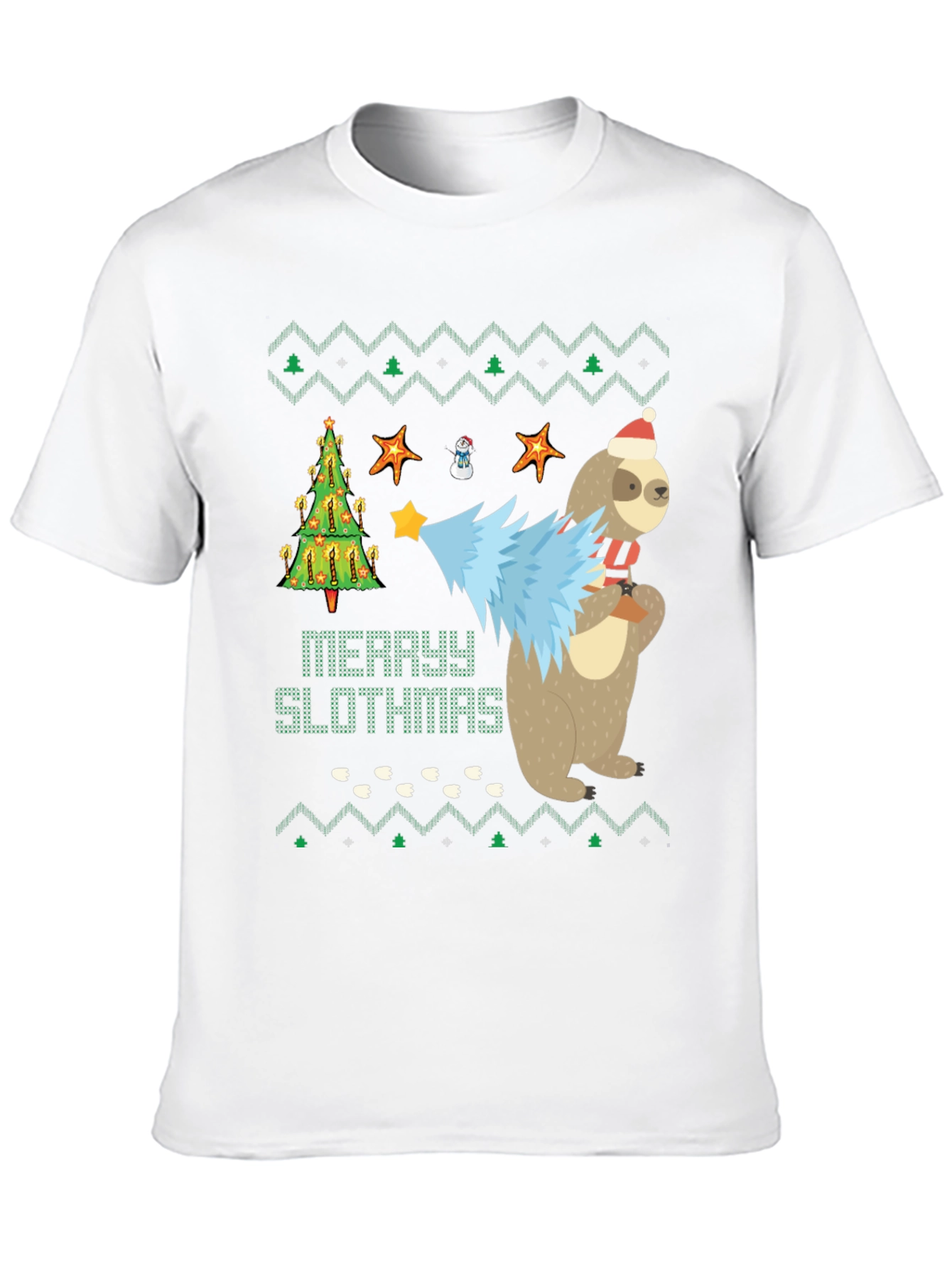 Merry Slothmas Graphic Tee - Funny Holiday Sloth Shirt