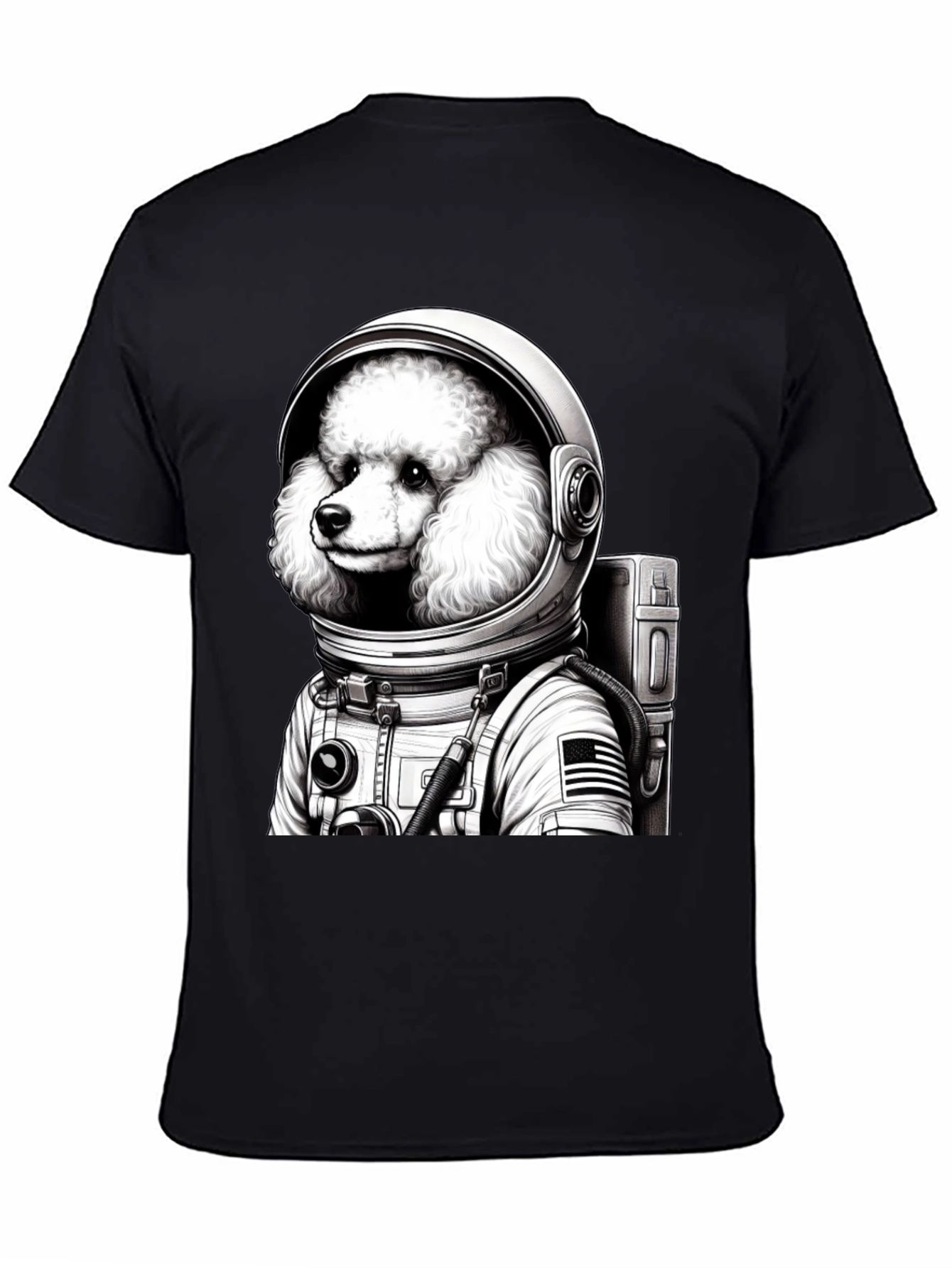 Poodle Astronaut Graphic T-Shirt - Space Dog Tee