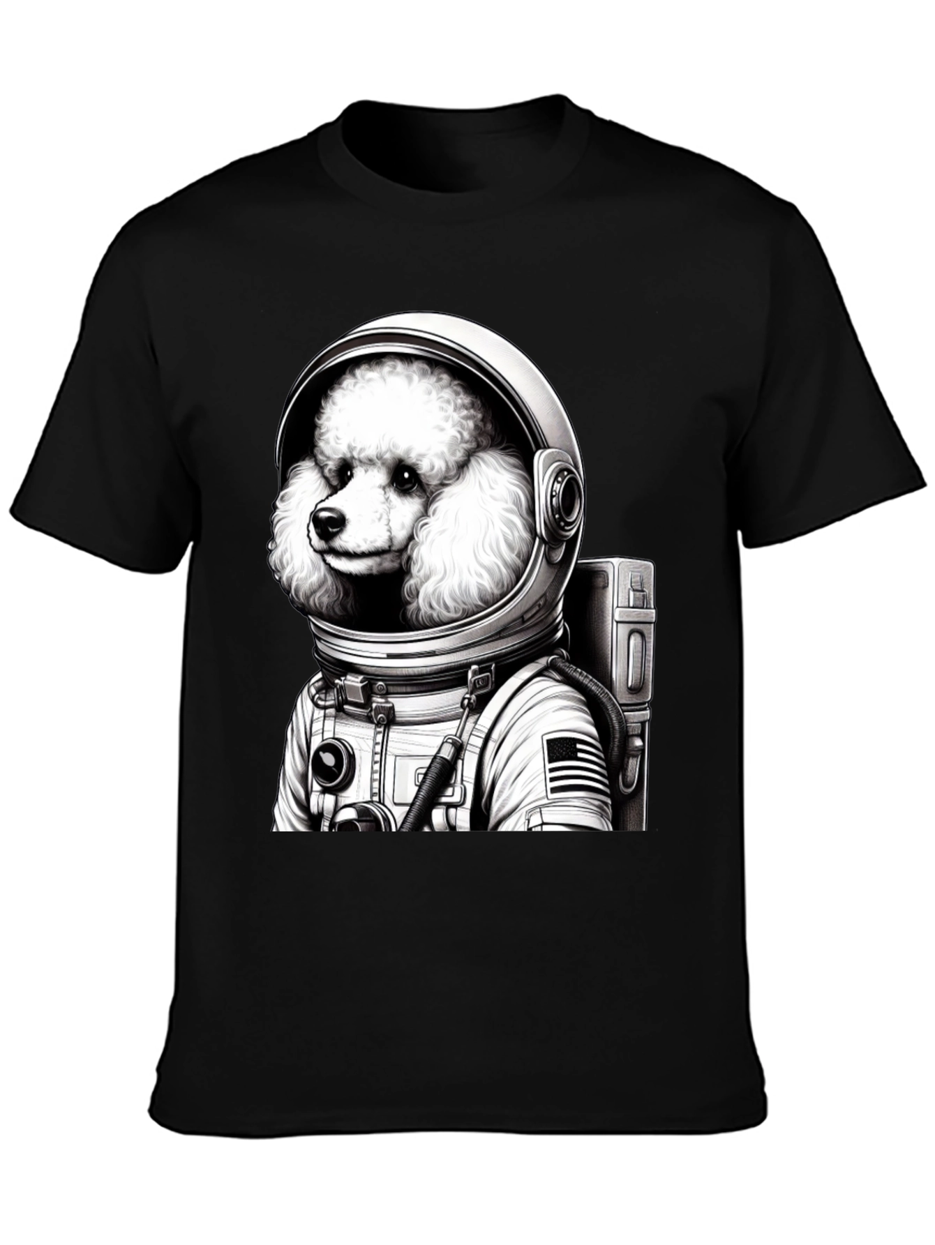 Poodle Astronaut Graphic T-Shirt - Space Dog Tee
