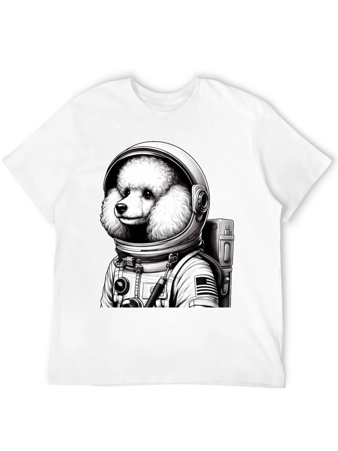 Poodle Astronaut Graphic T-Shirt - Space Dog Tee