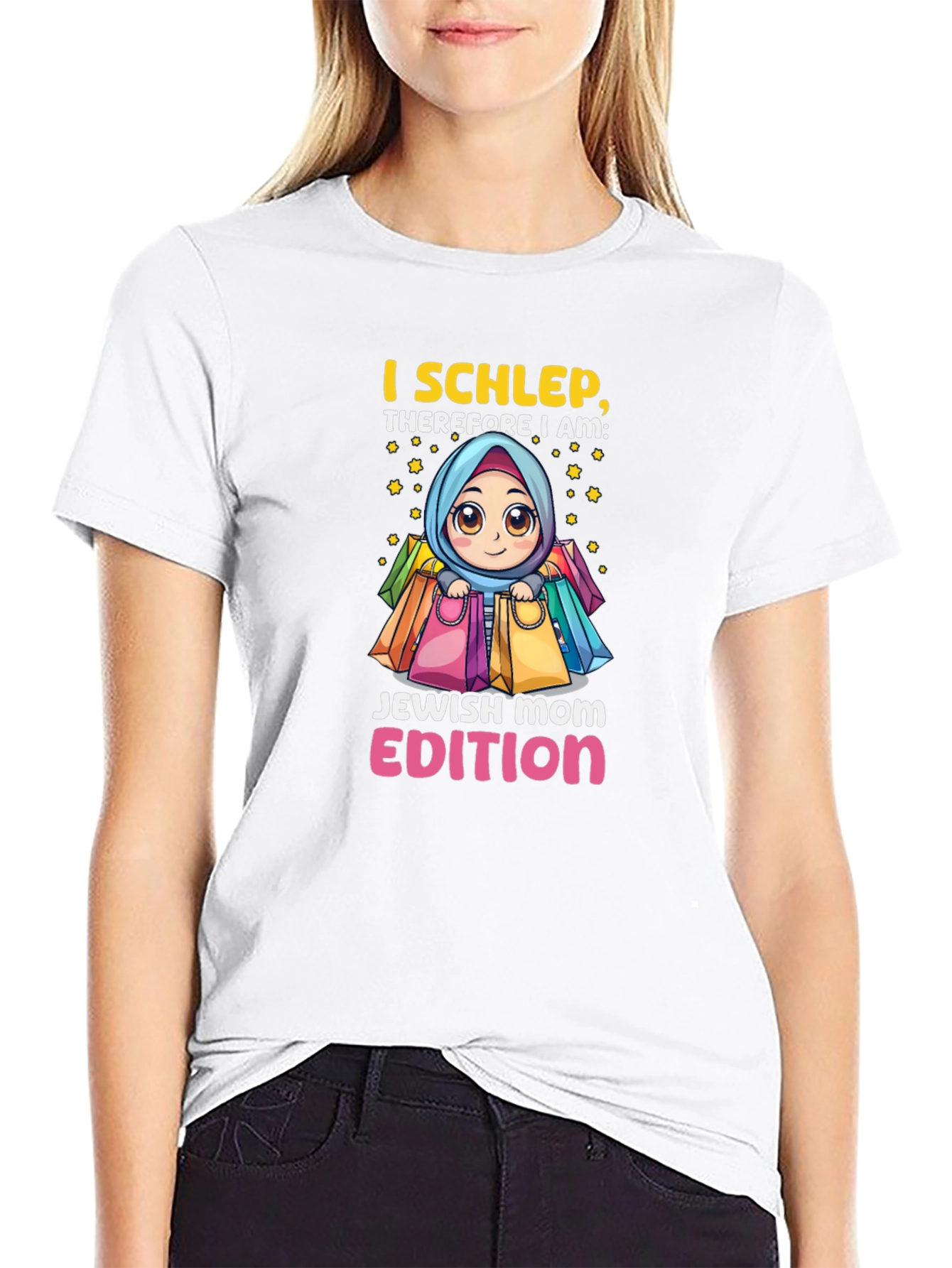 I Schlep Jewish Mom Edition Black T-Shirt