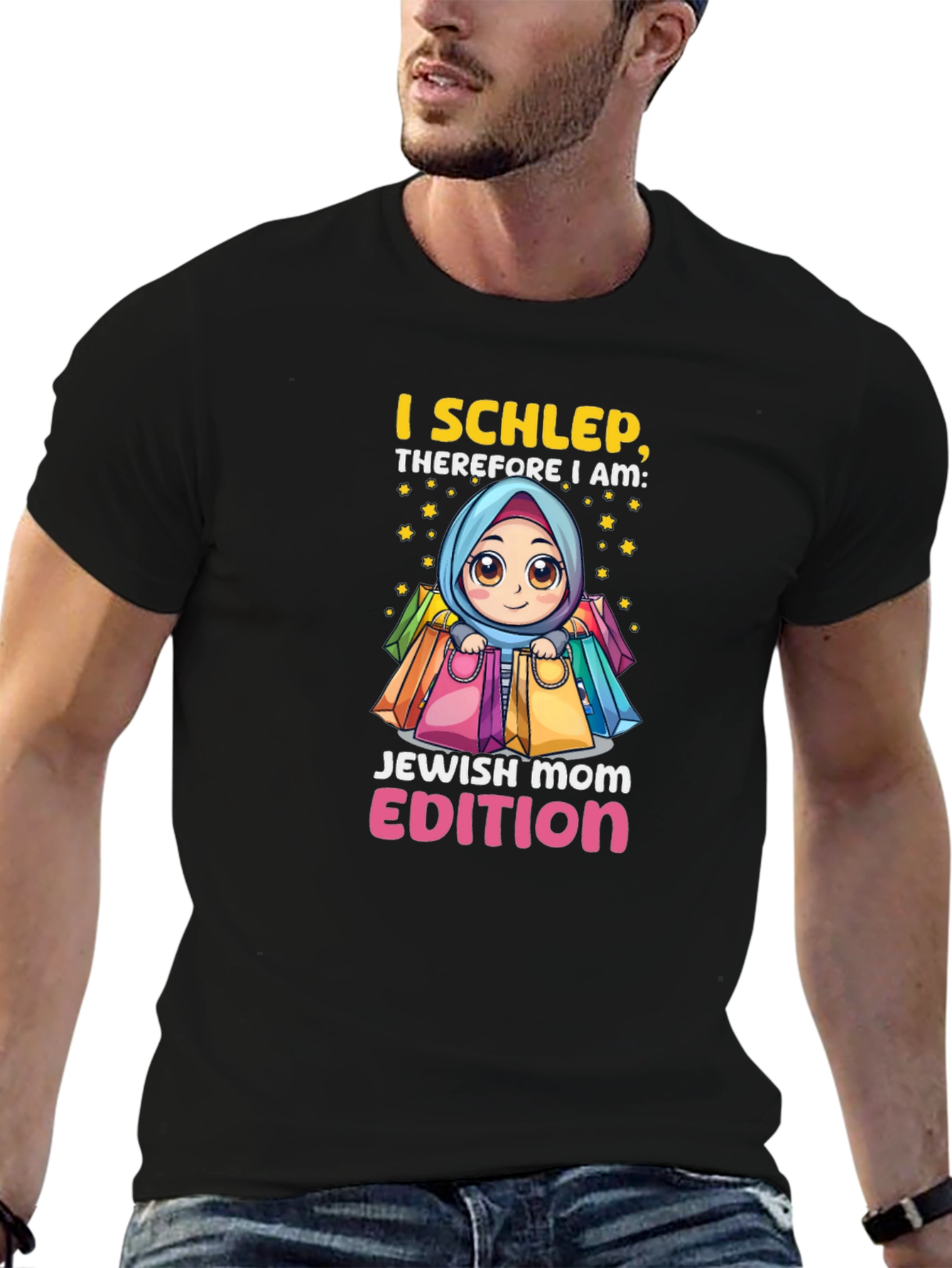 I Schlep Jewish Mom Edition Black T-Shirt