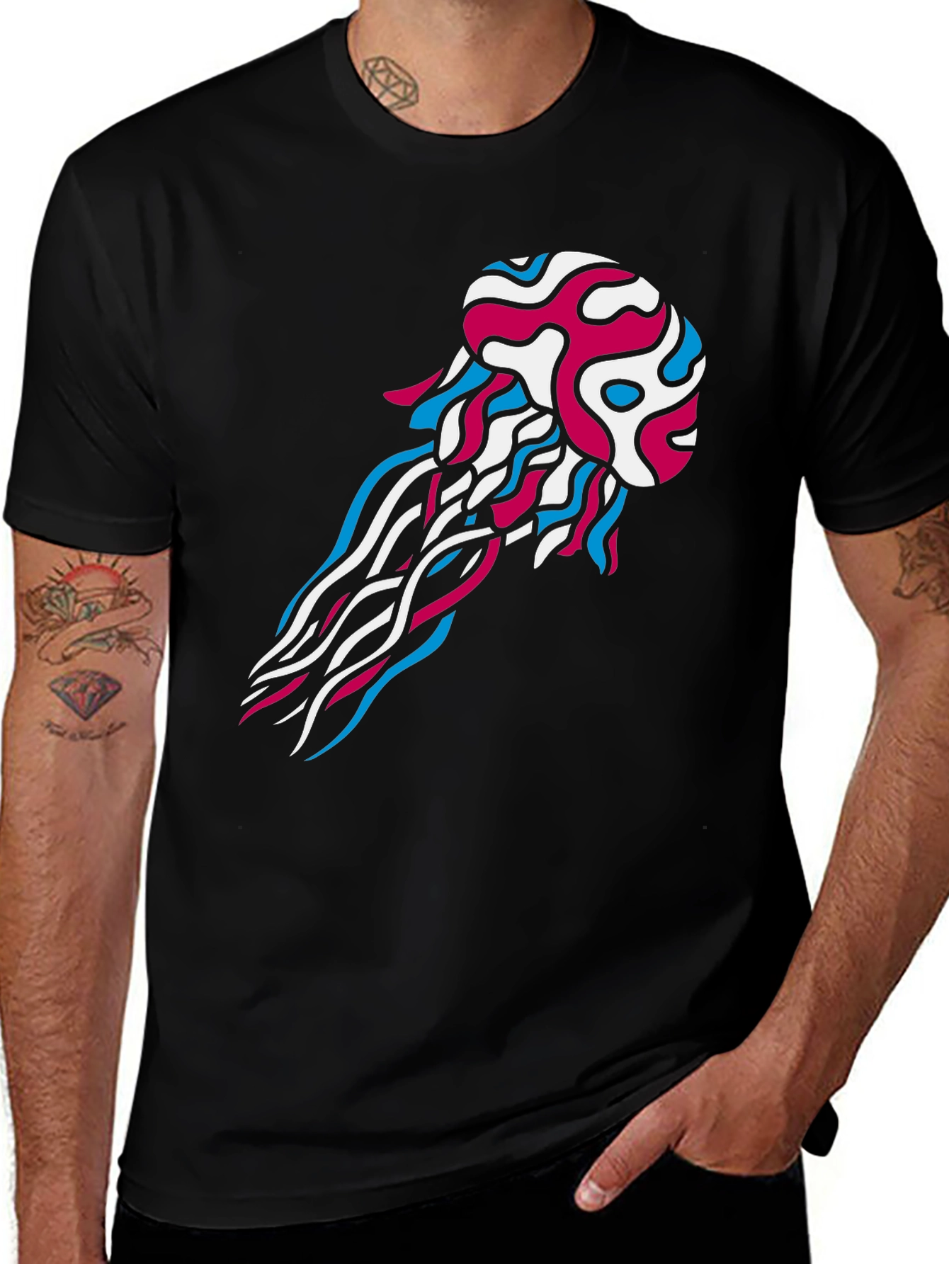 Jellyfish Graphic Tee - Mens Black T-Shirt