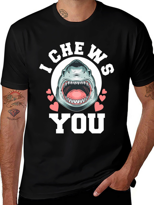I Chews You Shark Graphic Tee - Black