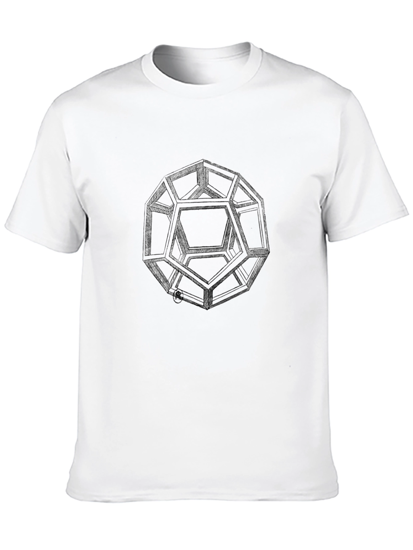 Geometric Sketch Tee - Minimalist Black T-Shirt