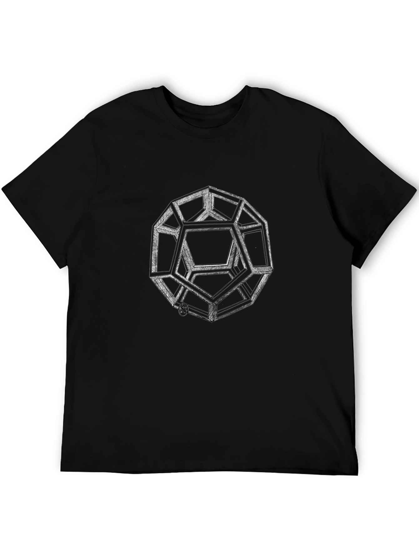 Geometric Sketch Tee - Minimalist Black T-Shirt