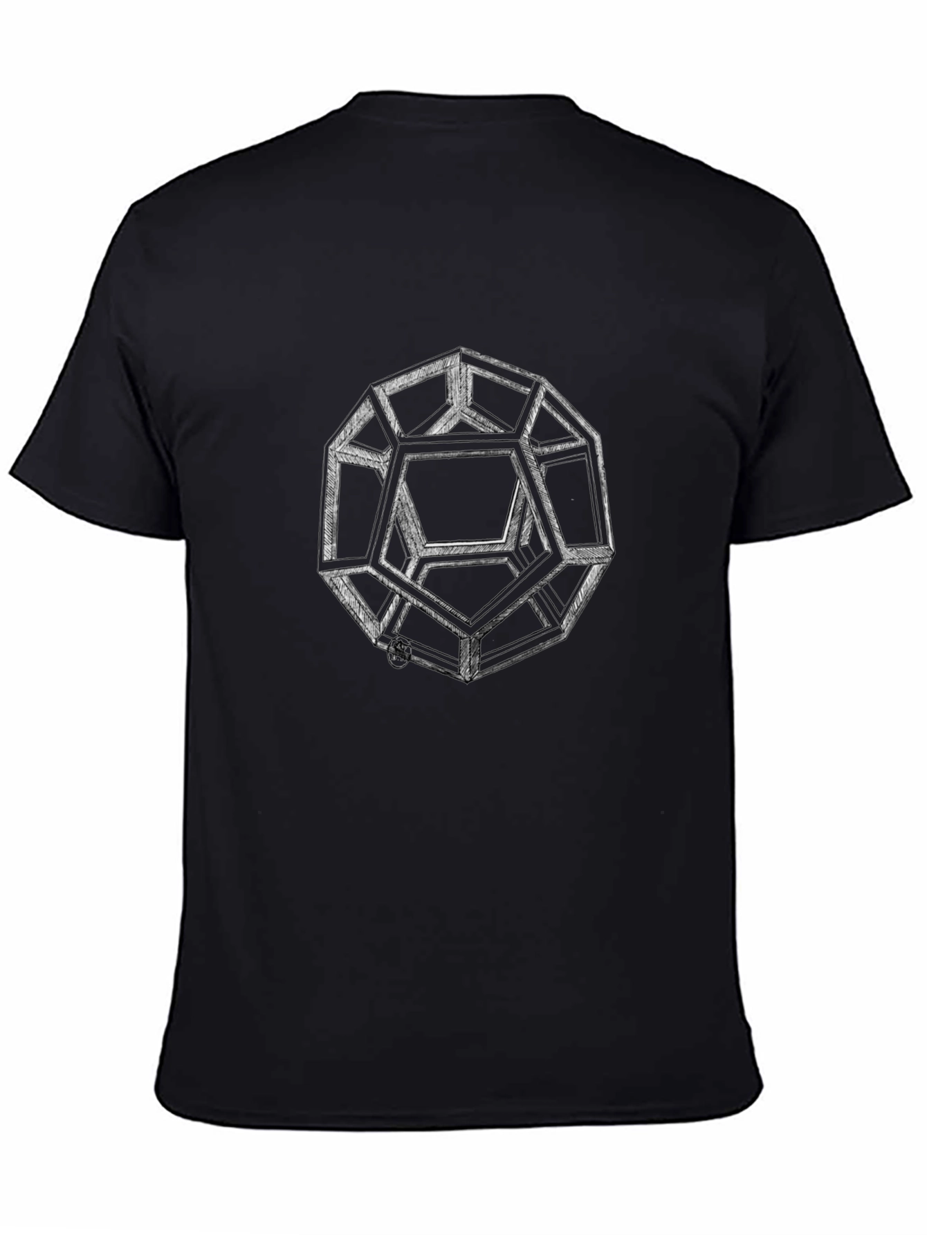 Geometric Sketch Tee - Minimalist Black T-Shirt