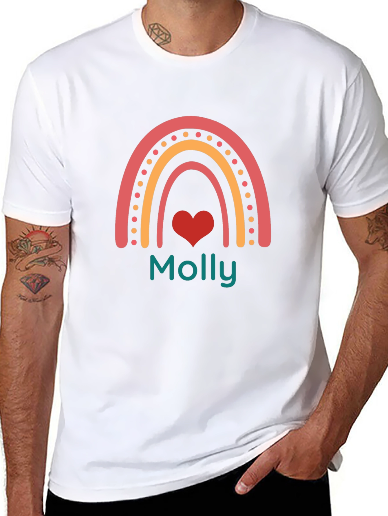 Molly Rainbow Heart Tee - Black Casual T-Shirt