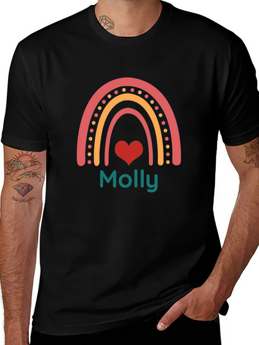 Molly Rainbow Heart Tee - Black Casual T-Shirt