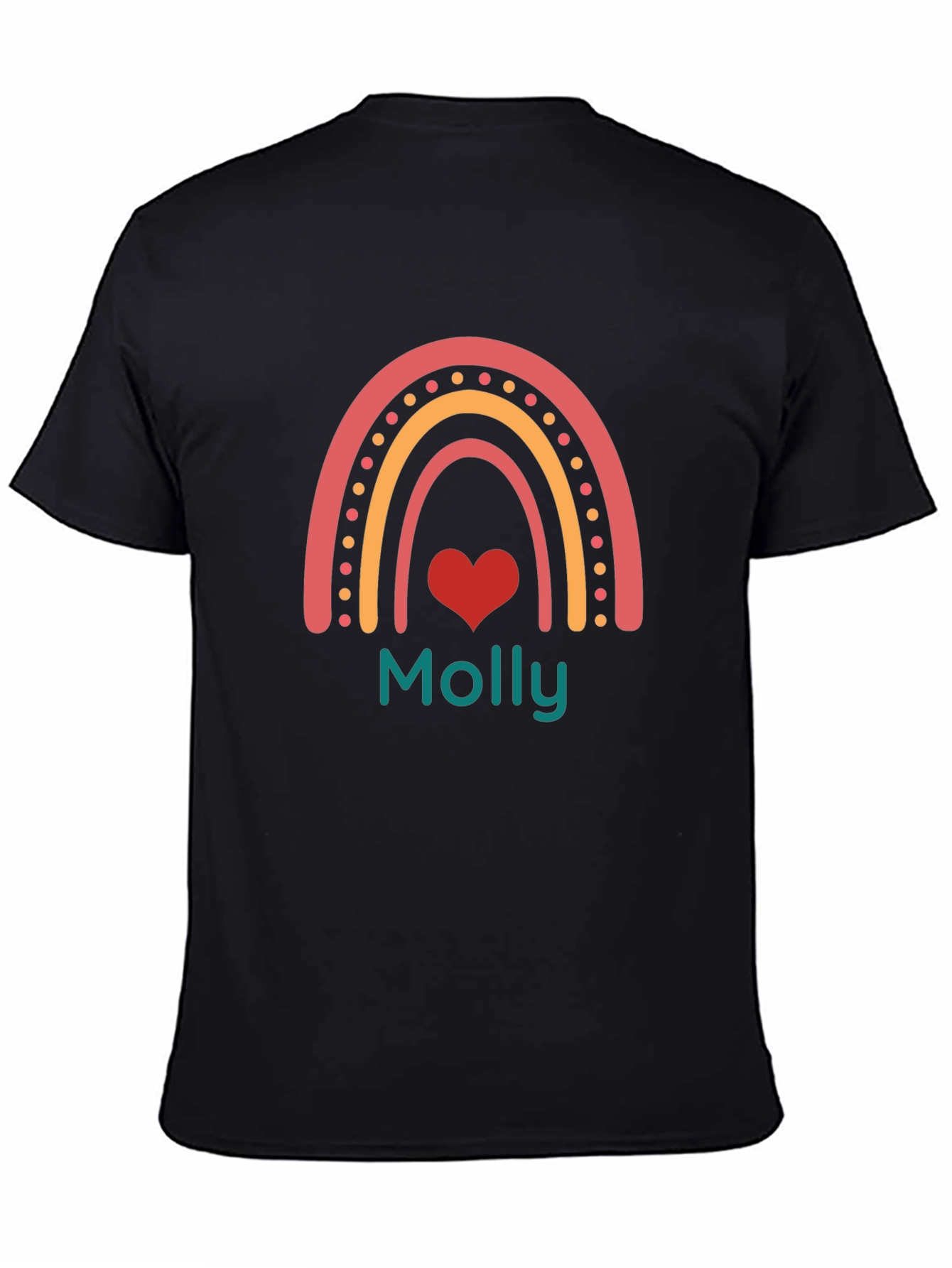 Molly Rainbow Heart Tee - Black Casual T-Shirt