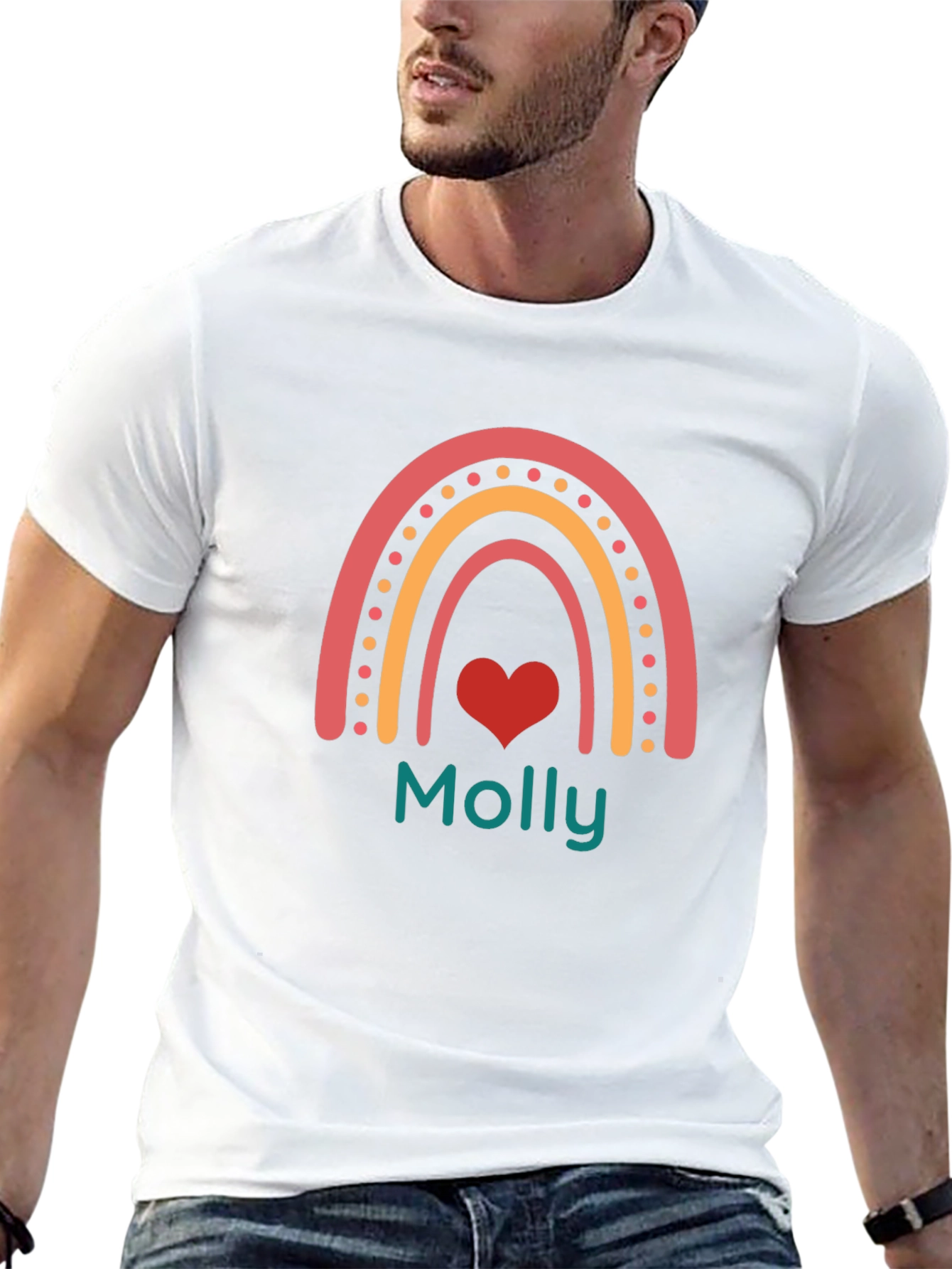 Molly Rainbow Heart Tee - Black Casual T-Shirt