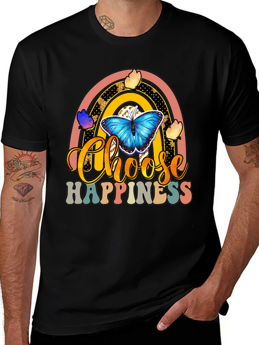 Choose Happiness Rainbow Butterfly T-Shirt