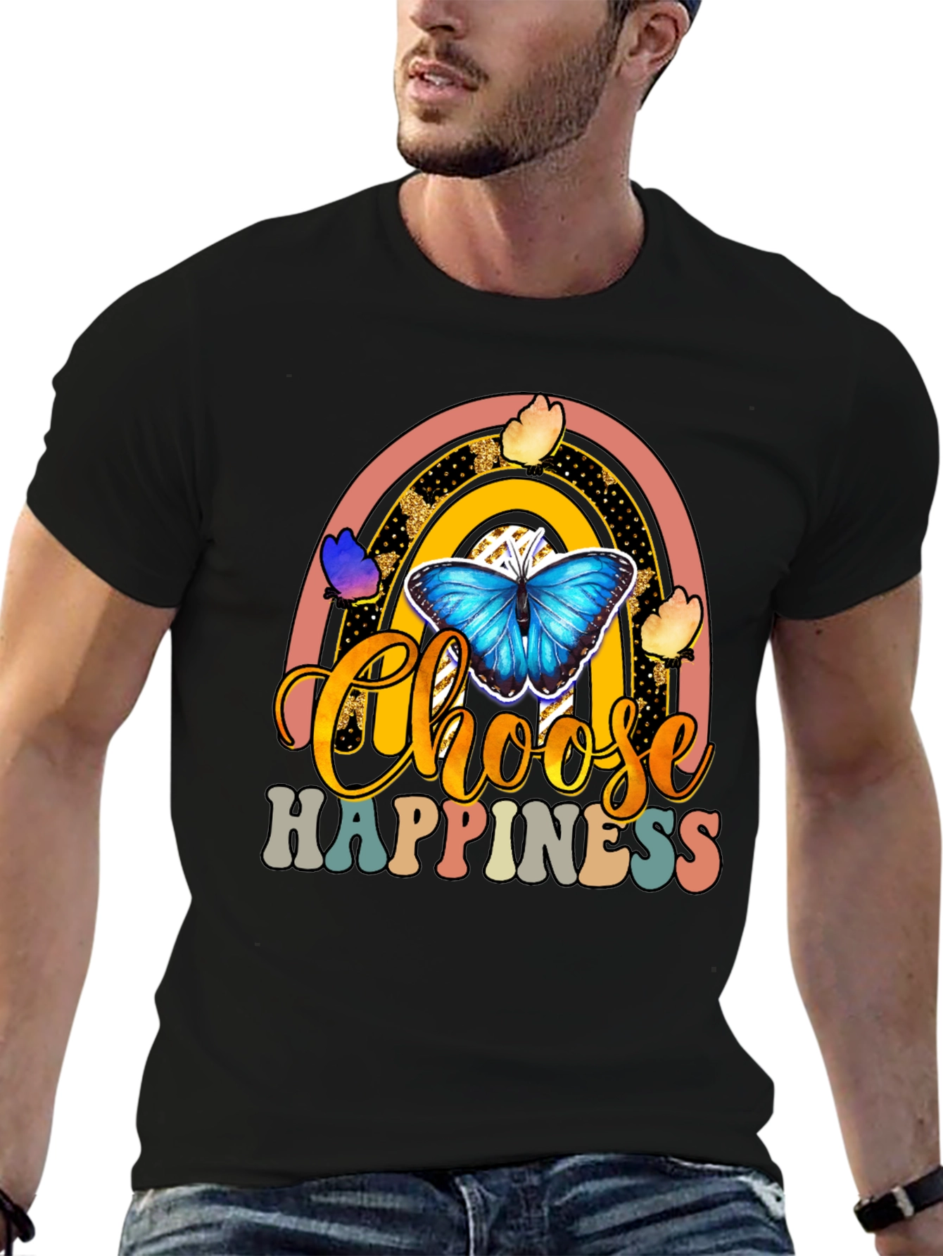 Choose Happiness Rainbow Butterfly T-Shirt