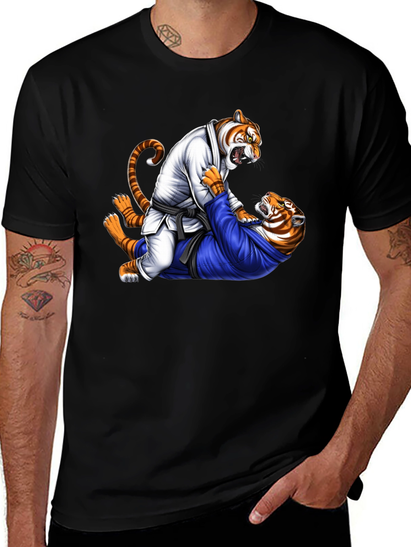 BJJ Tiger T-Shirt - Black Martial Arts Tee