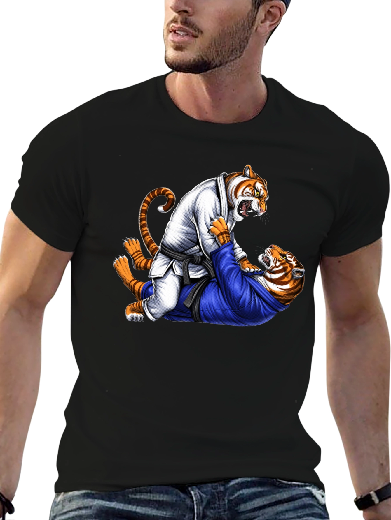 BJJ Tiger T-Shirt - Black Martial Arts Tee