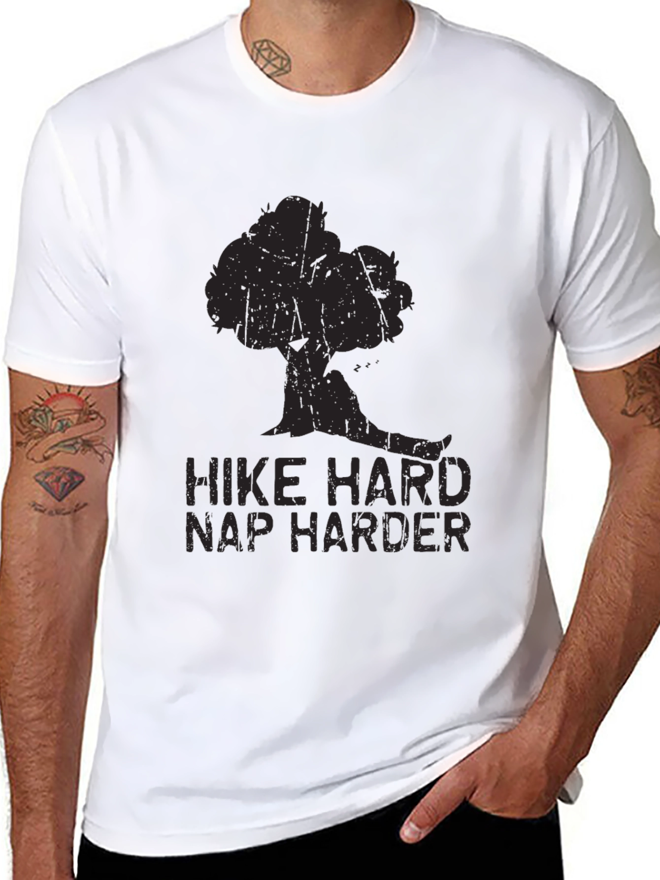 Hike Hard Nap Harder Graphic Tee - Black