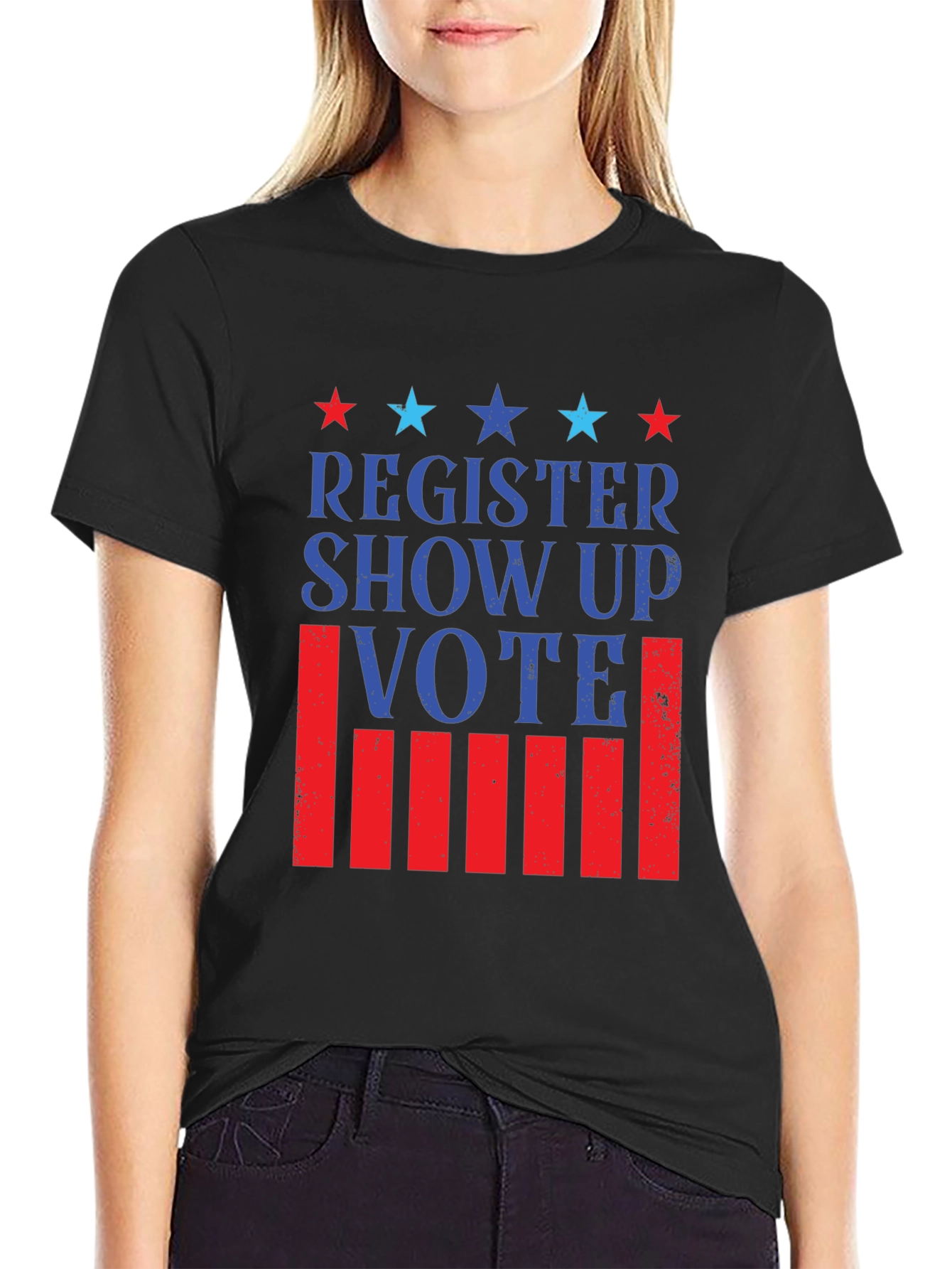 Register Show Up Vote Patriotic T-Shirt