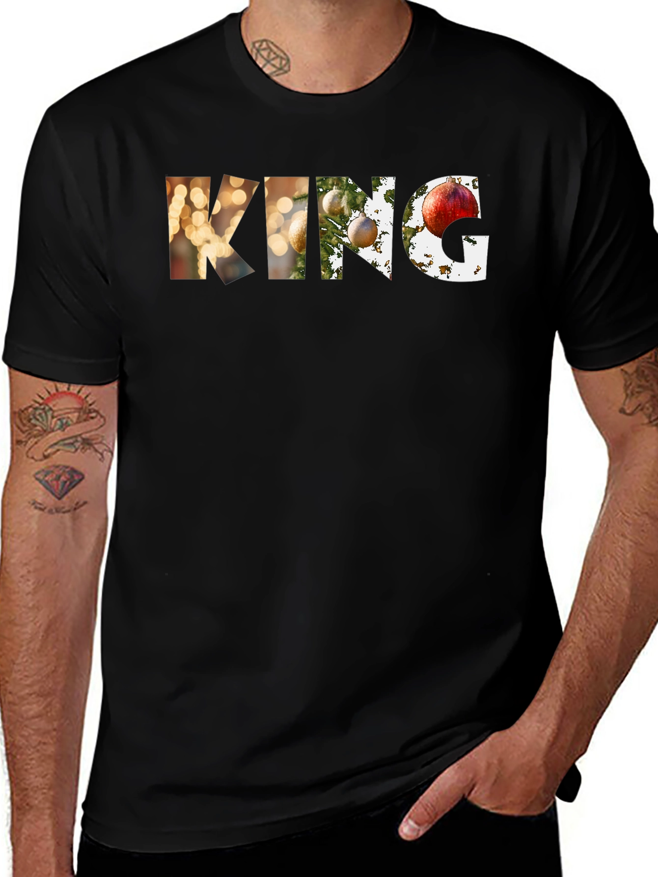 Festive KING Graphic Tee - Holiday Style