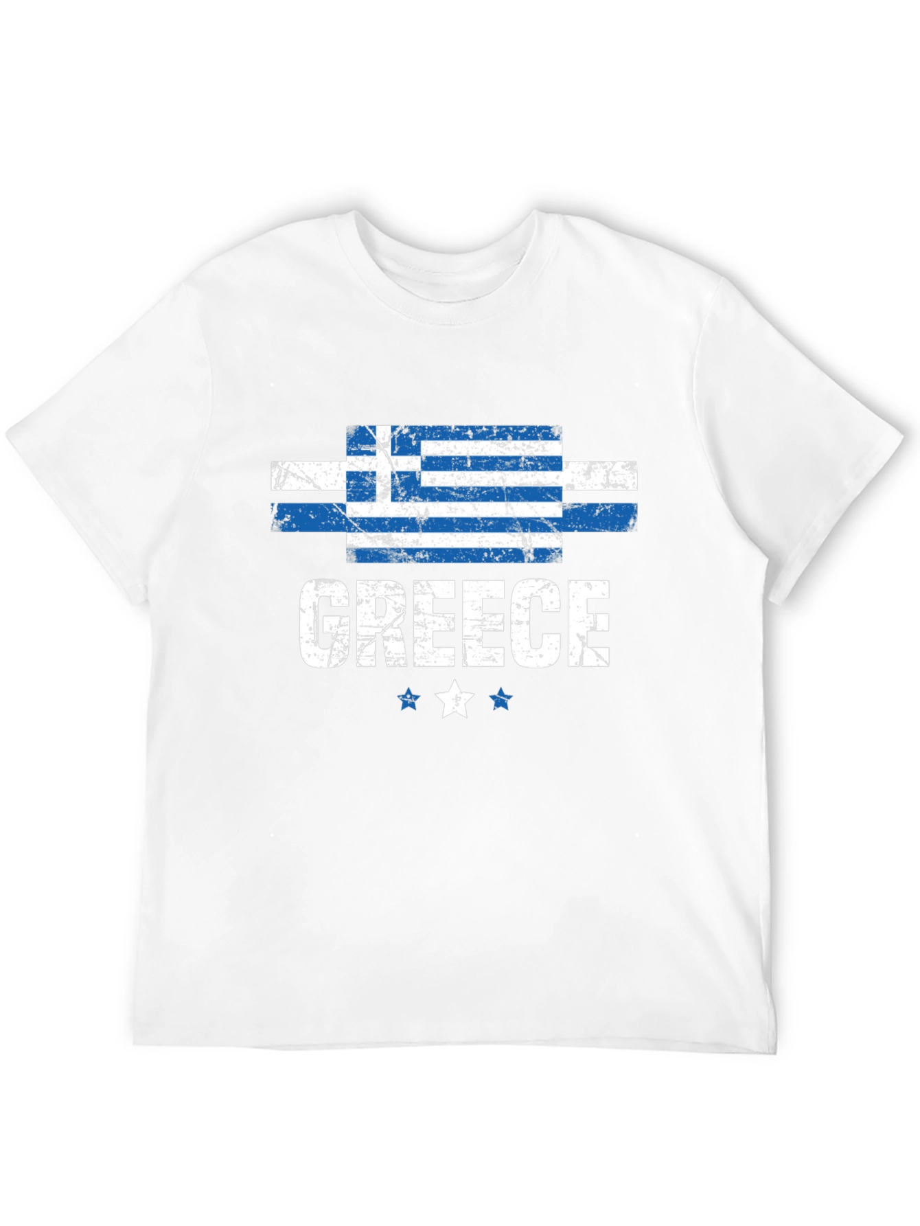 Greece Flag T-Shirt Distressed Design