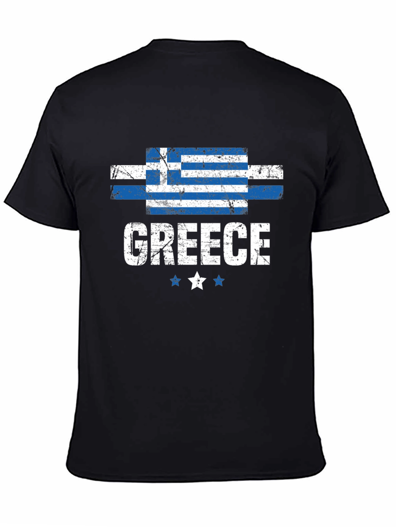 Greece Flag T-Shirt Distressed Design