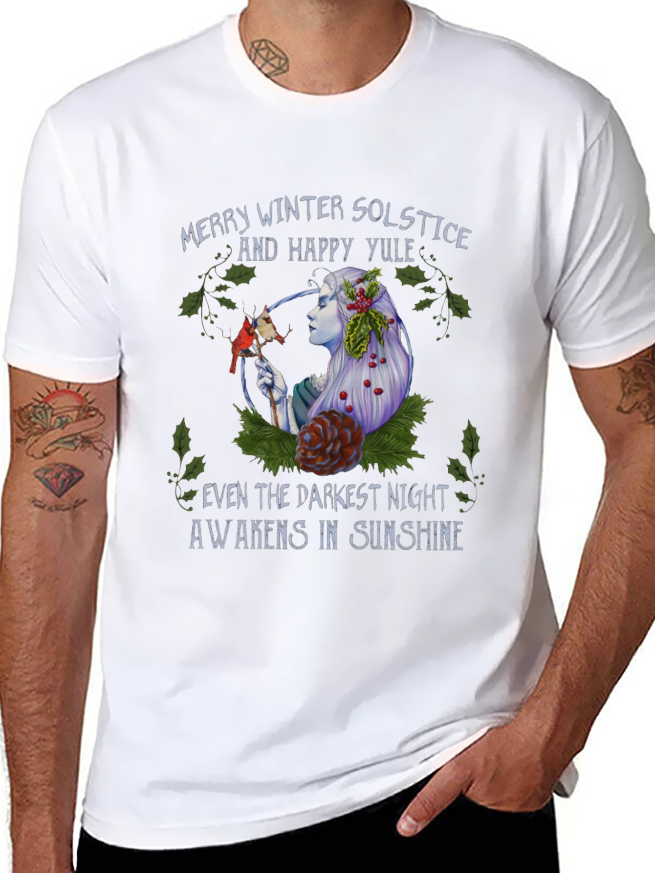 Winter Solstice Yule T-Shirt - Darkest Night Sunshine