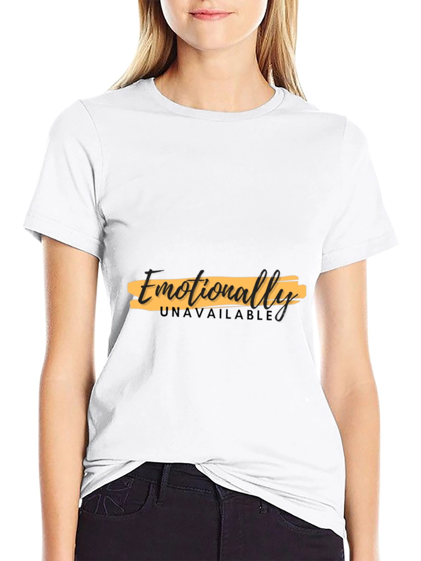 Emotionally Unavailable Graphic Black T-Shirt