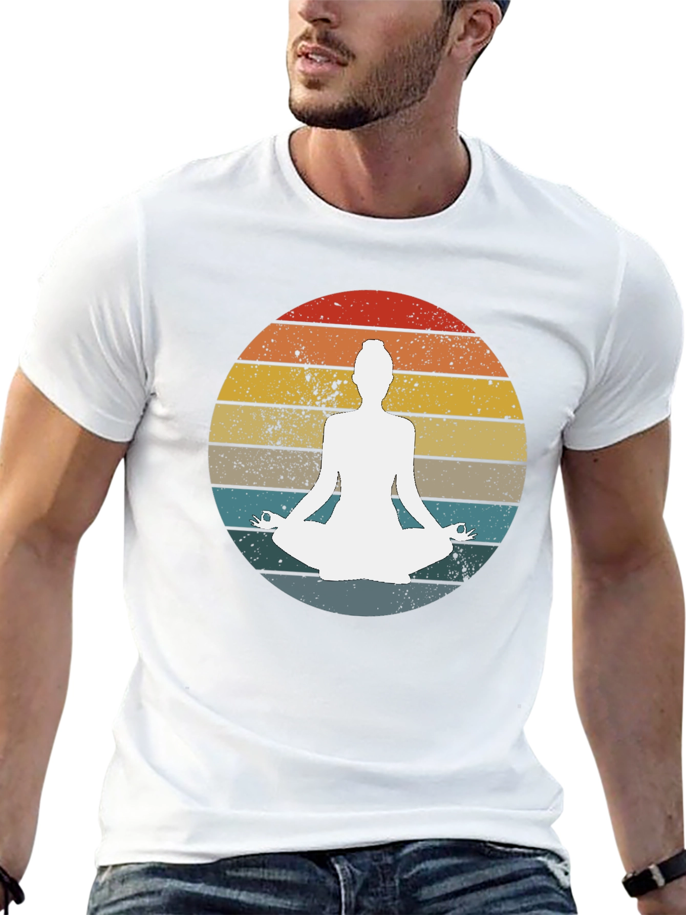 Yoga Meditation Sunset Graphic Tee - Relaxed Fit