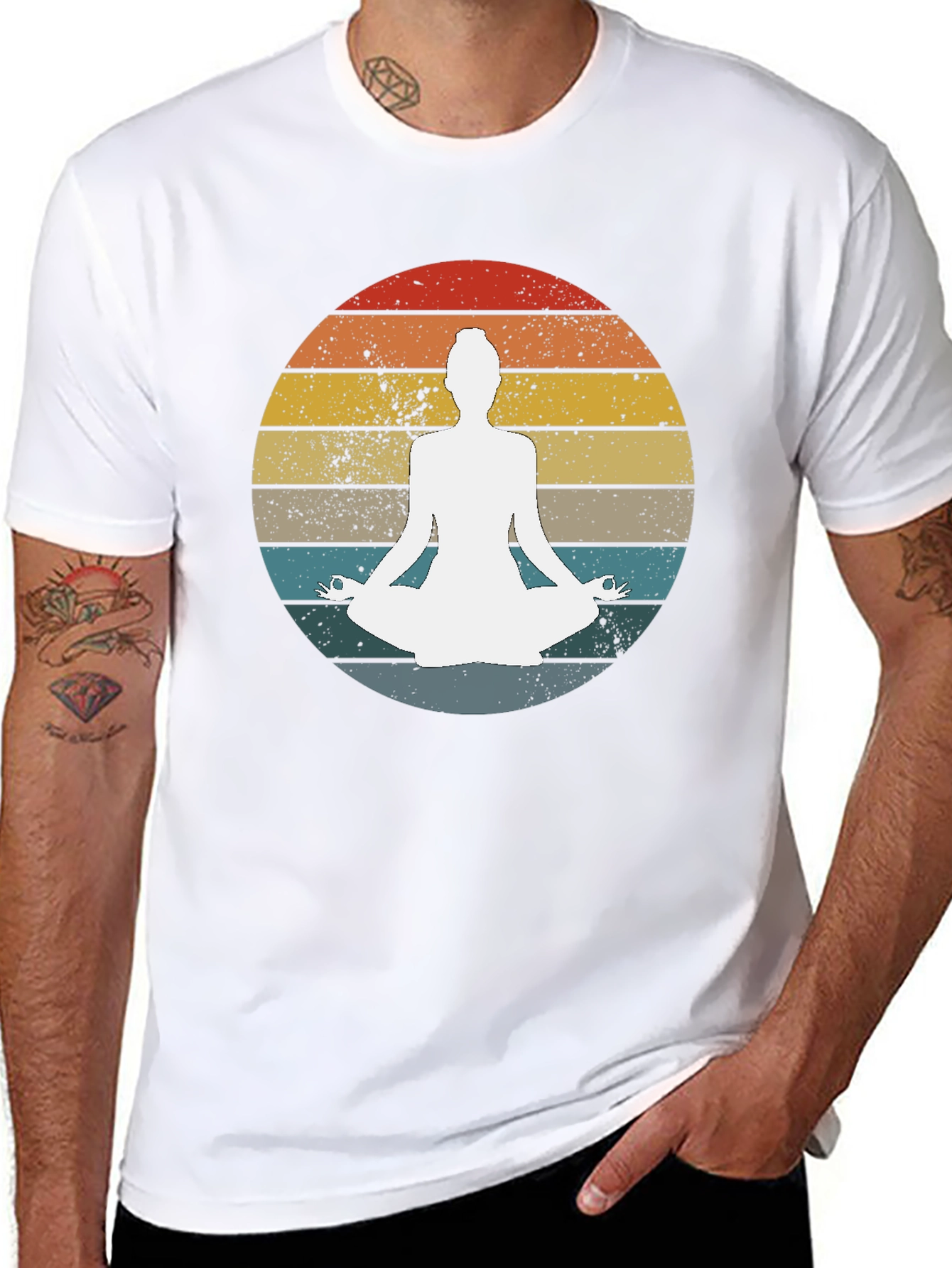 Yoga Meditation Sunset Graphic Tee - Relaxed Fit