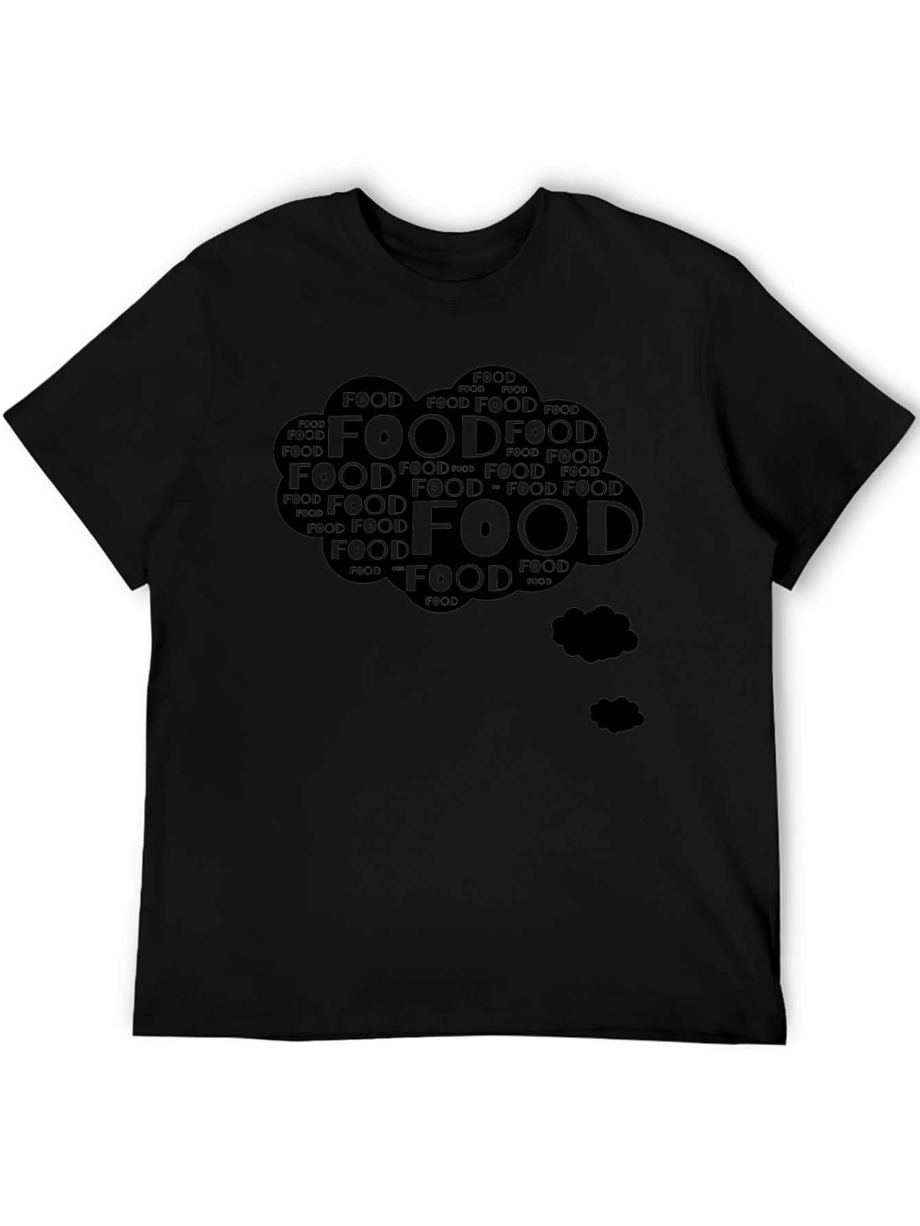 Food Lover Black T-Shirt - Word Cloud Design