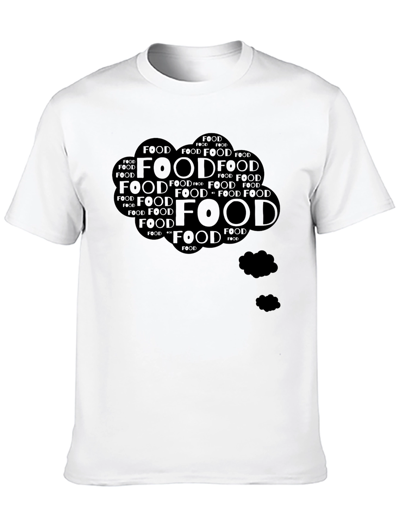 Food Lover Black T-Shirt - Word Cloud Design