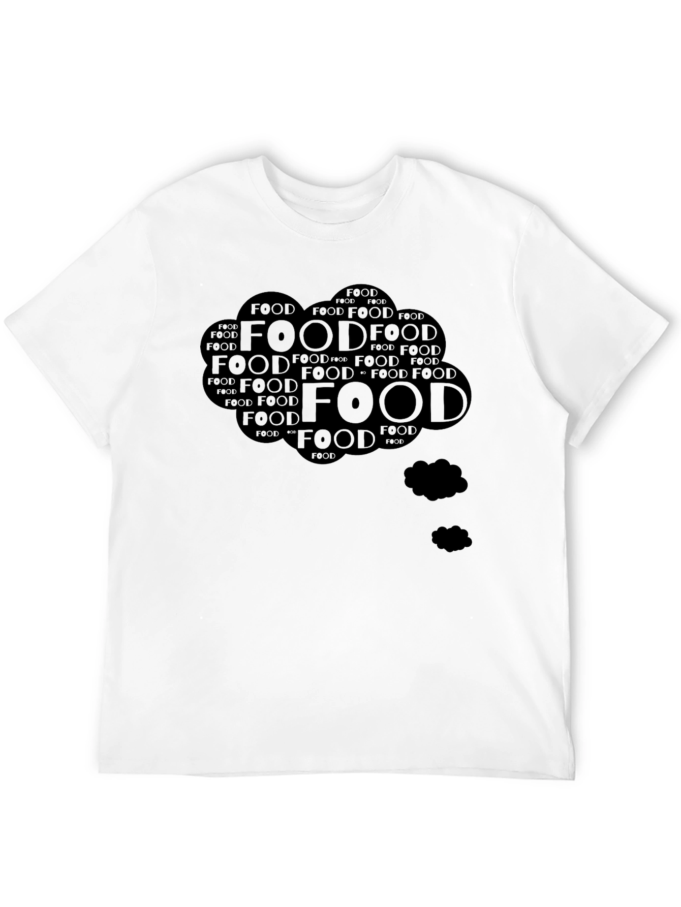 Food Lover Black T-Shirt - Word Cloud Design