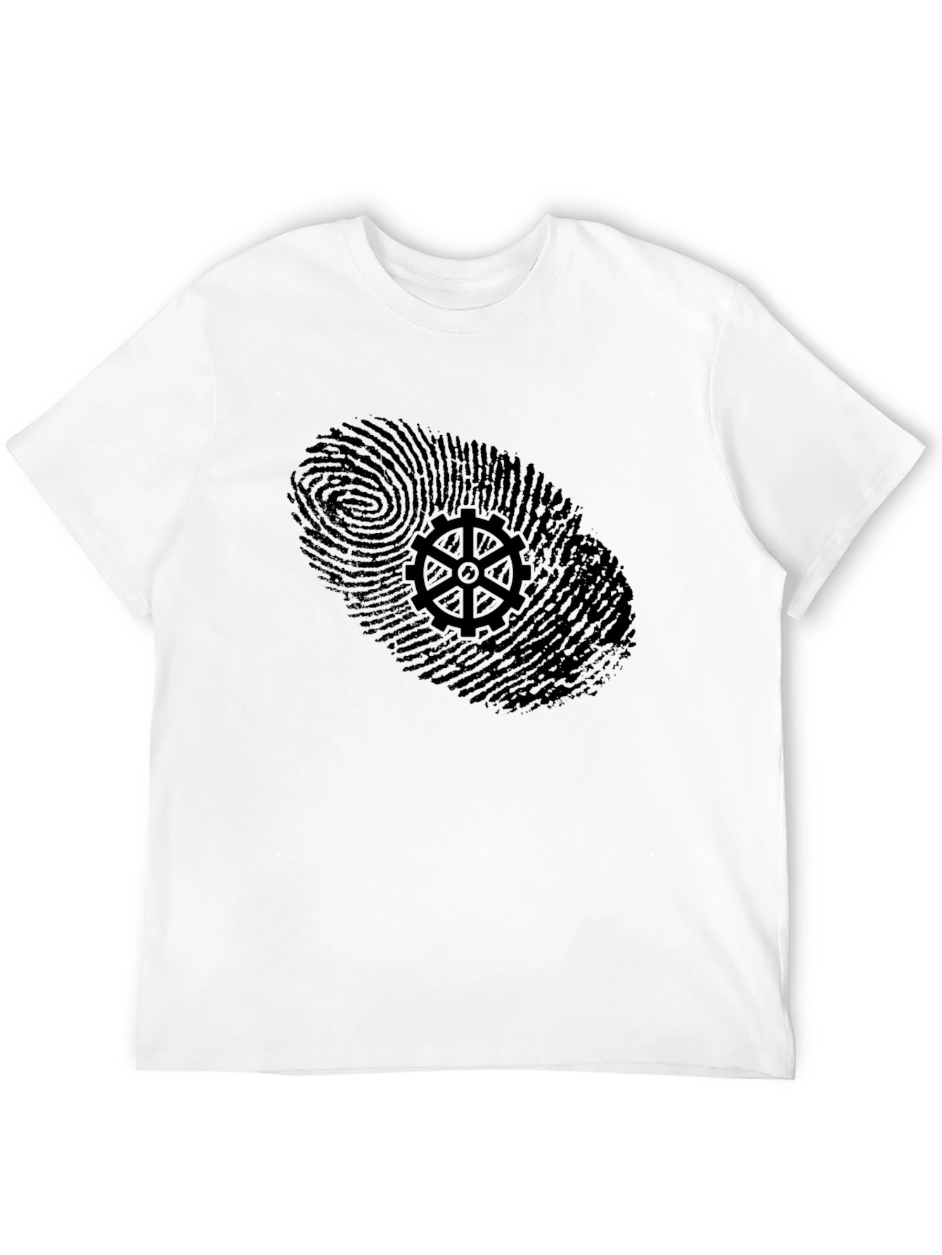 Black Fingerprint Gear Graphic T-Shirt