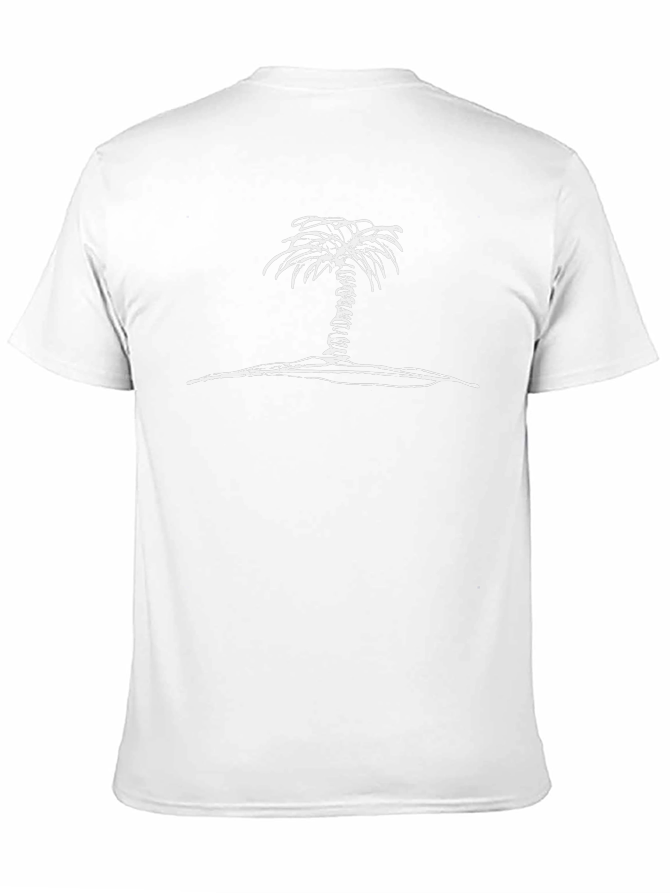 Palm Tree Graphic Tee - Black Cotton T-Shirt
