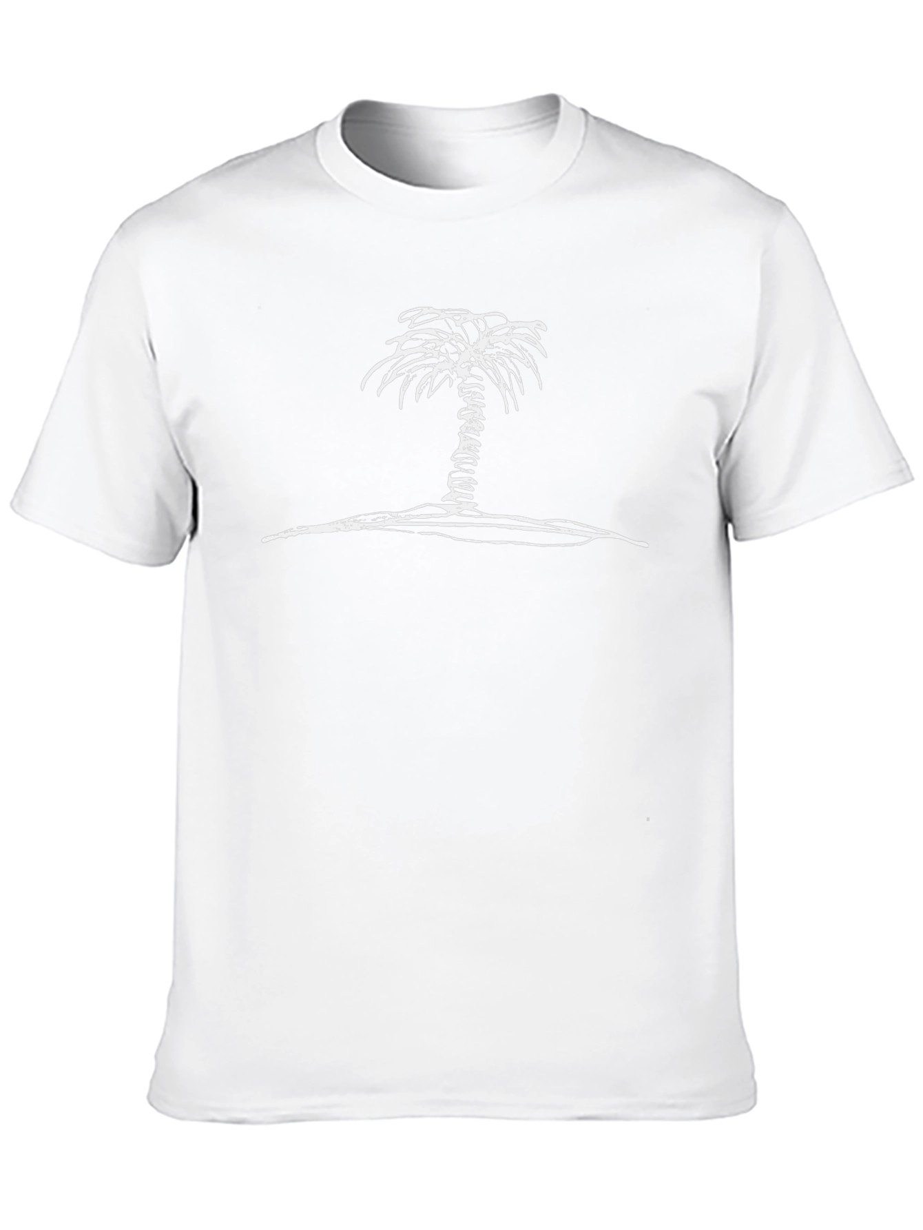 Palm Tree Graphic Tee - Black Cotton T-Shirt