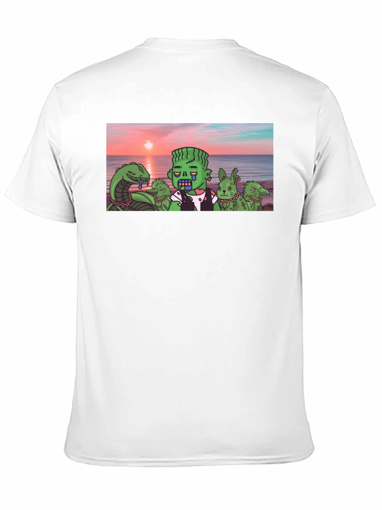 Cartoon Graphic Tee - Sea Monster & Zombie