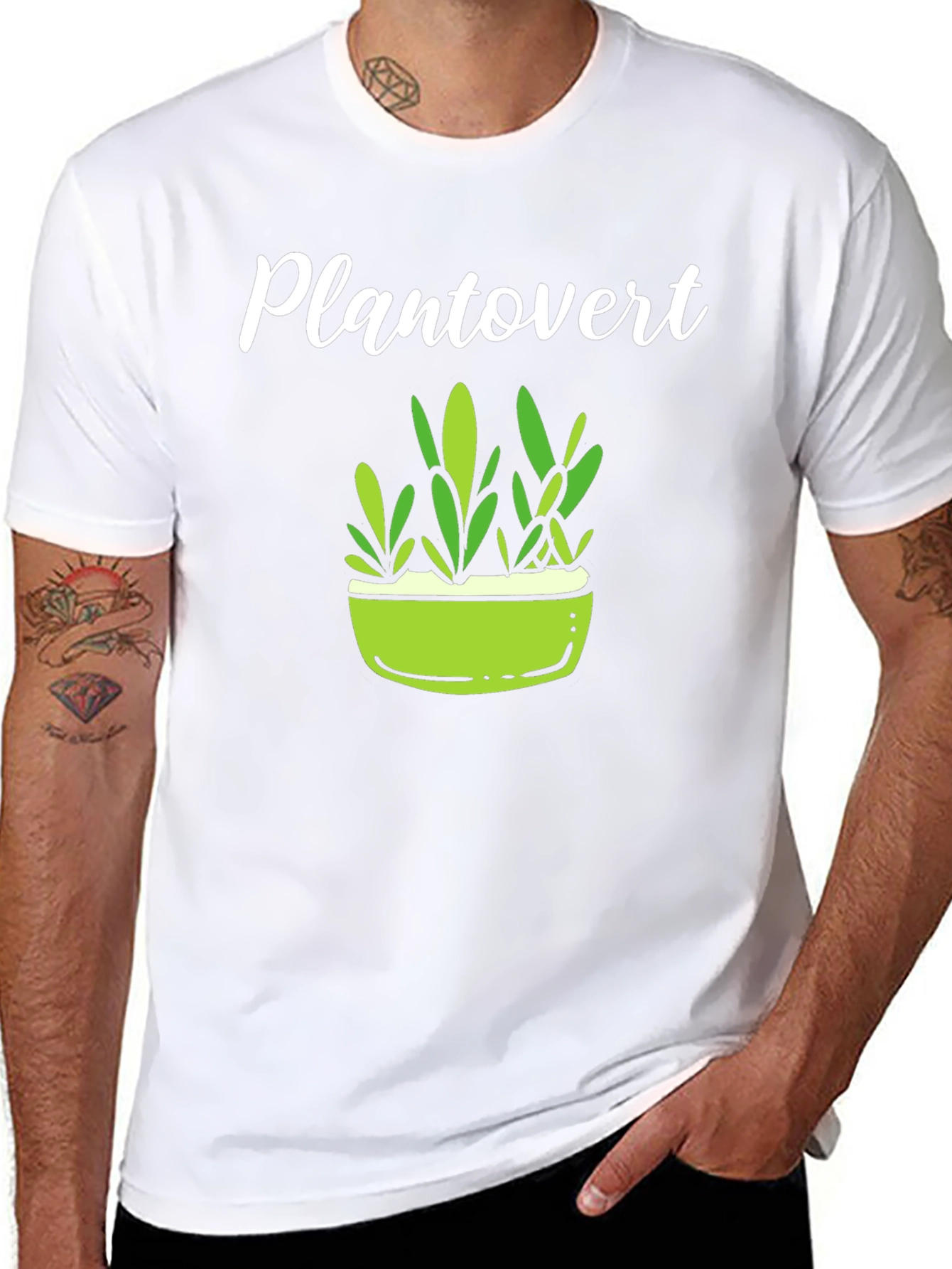 Plantovert Graphic Tee - Black Cotton T-Shirt
