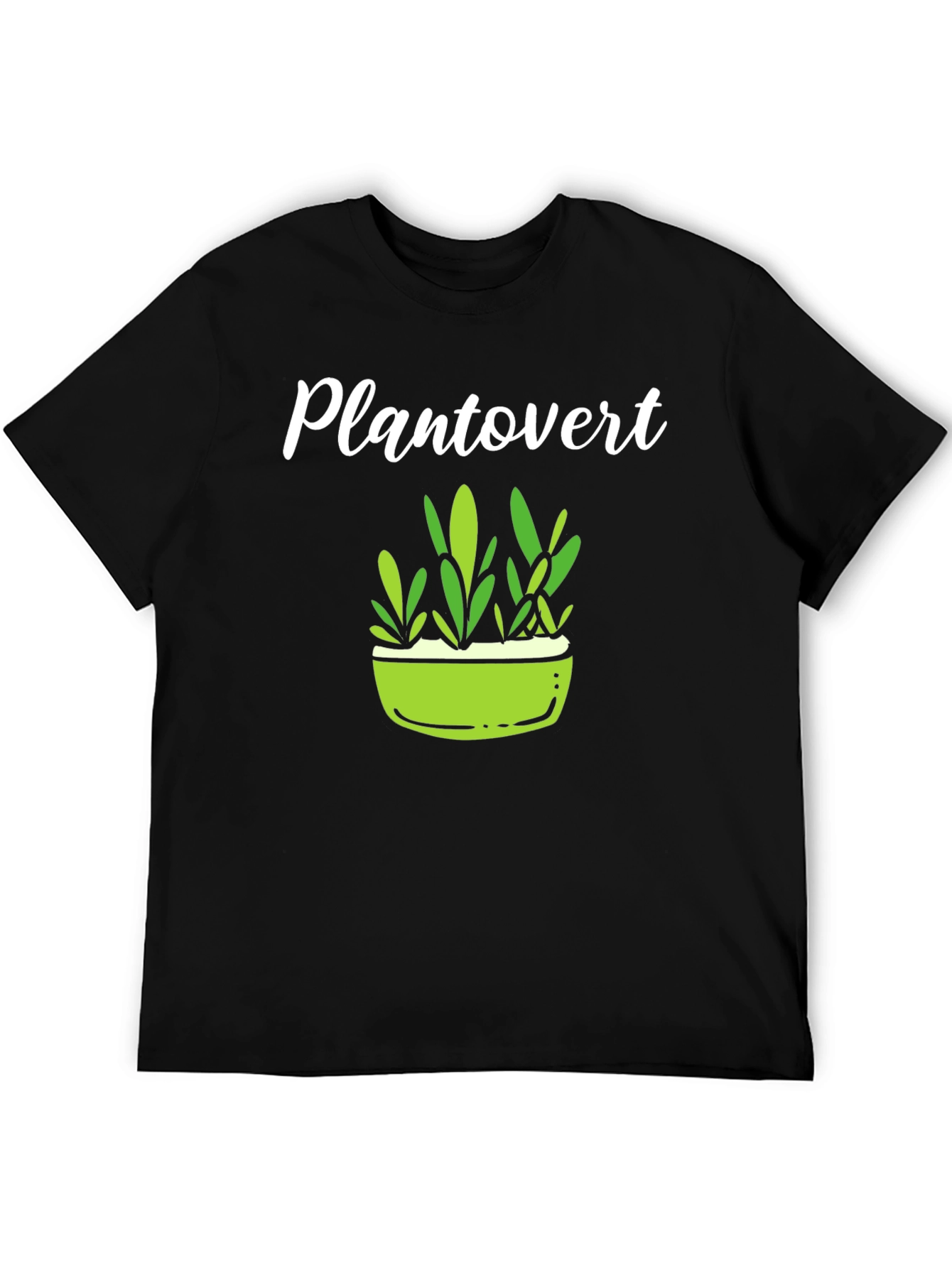Plantovert Graphic Tee - Black Cotton T-Shirt