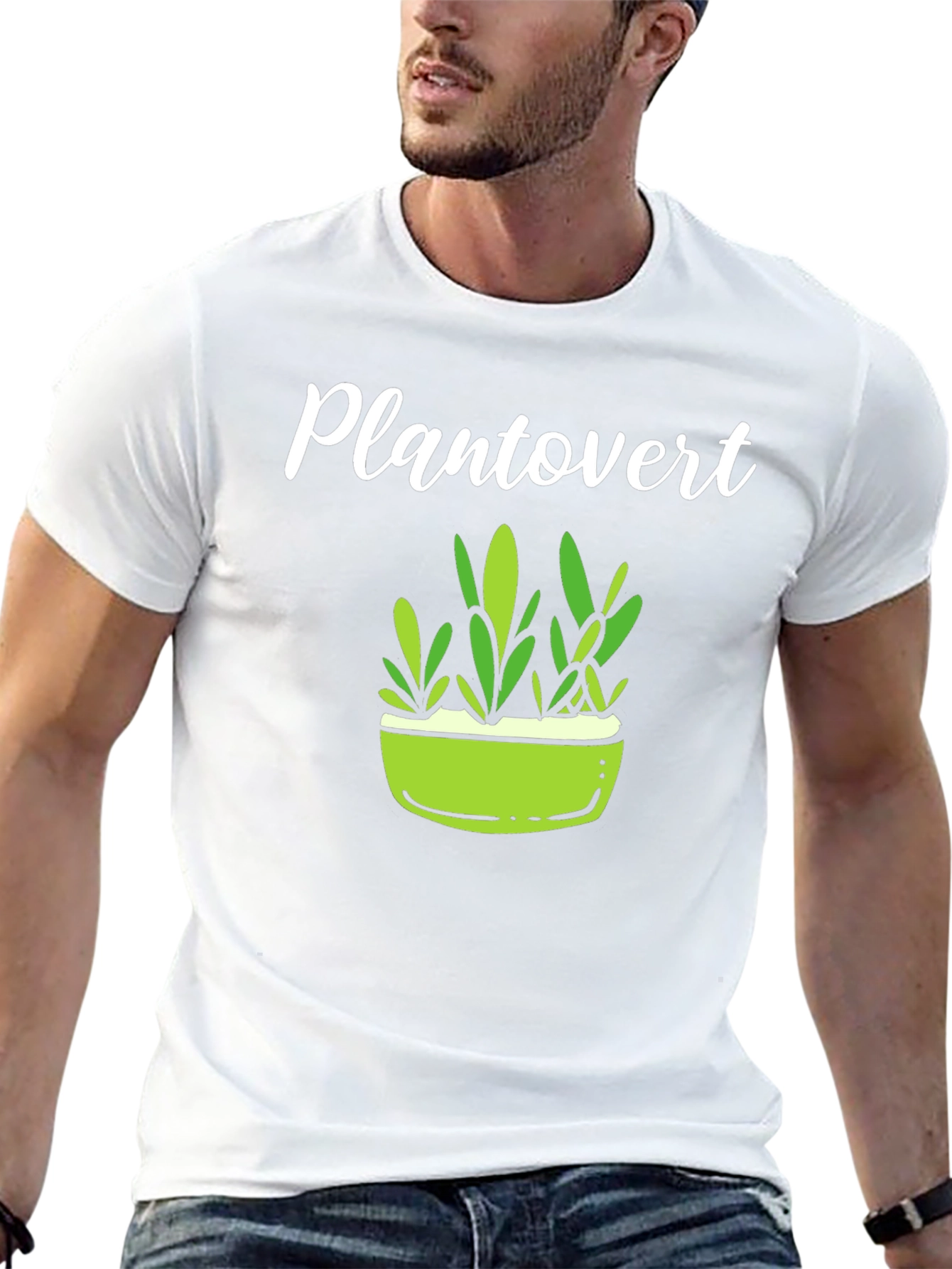 Plantovert Graphic Tee - Black Cotton T-Shirt