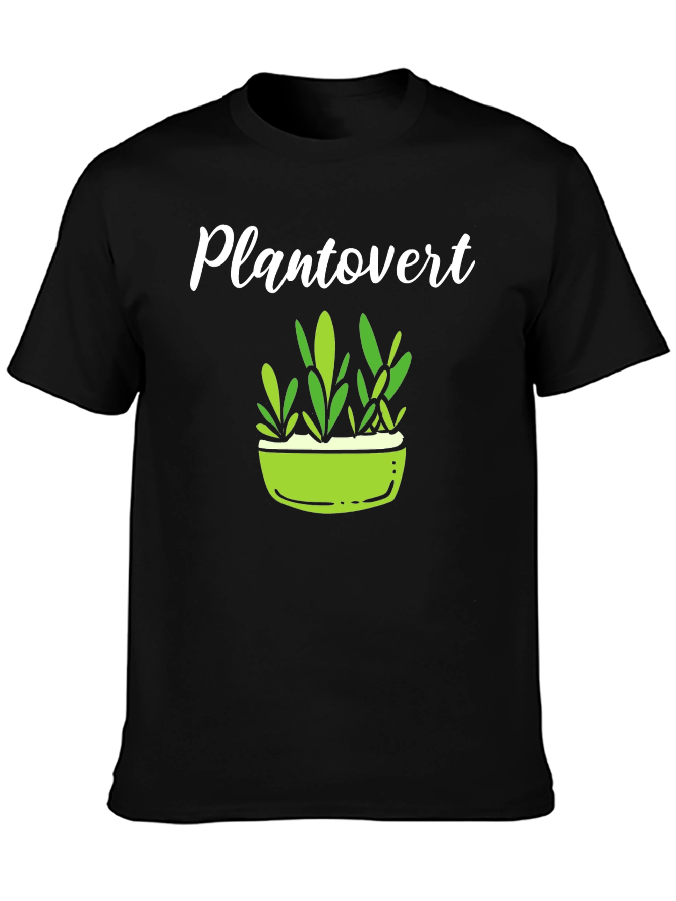 Plantovert Graphic Tee - Black Cotton T-Shirt