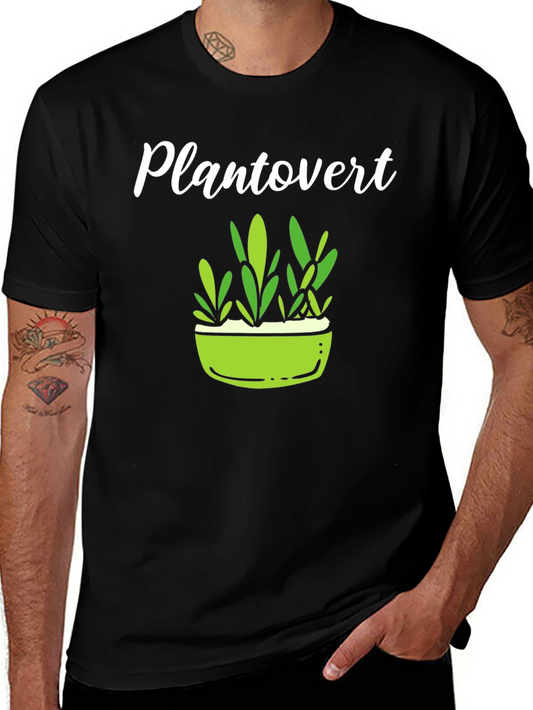 Plantovert Graphic Tee - Black Cotton T-Shirt