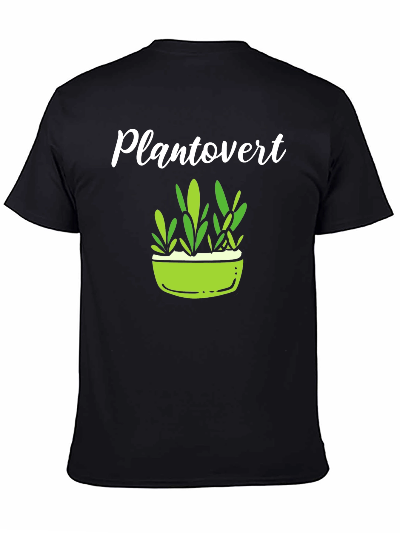 Plantovert Graphic Tee - Black Cotton T-Shirt
