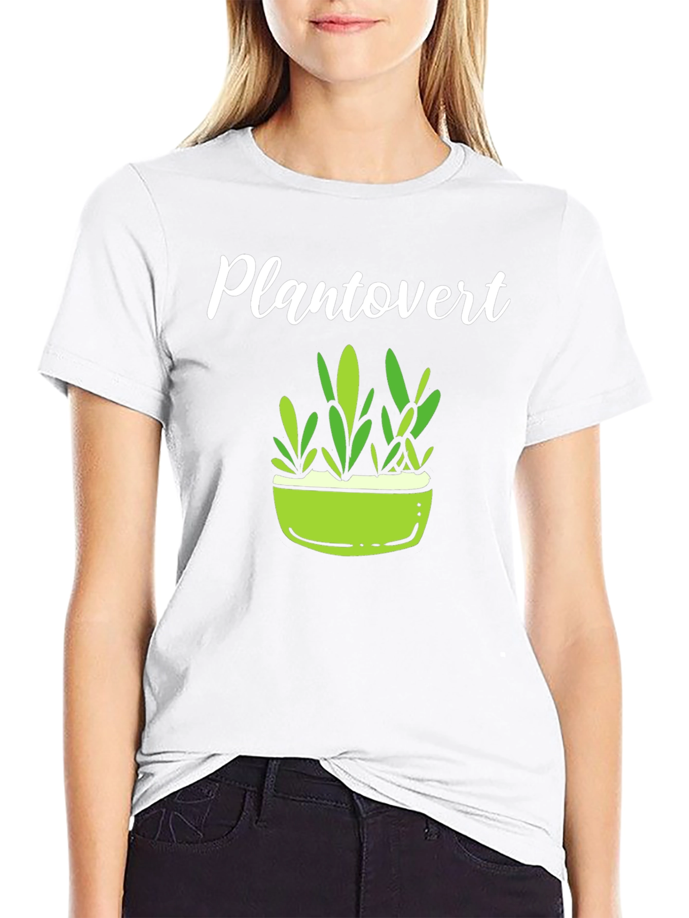 Plantovert Graphic Tee - Black Cotton T-Shirt