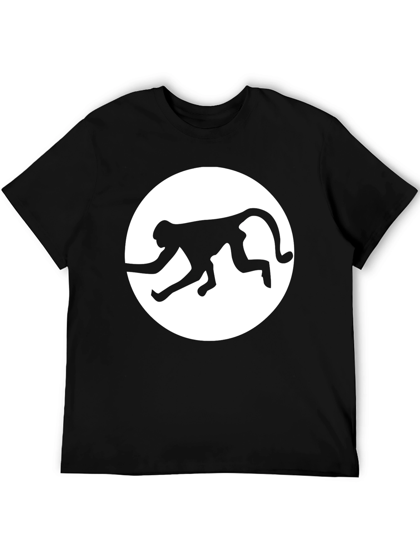 Monkey Silhouette Graphic Tee - Black